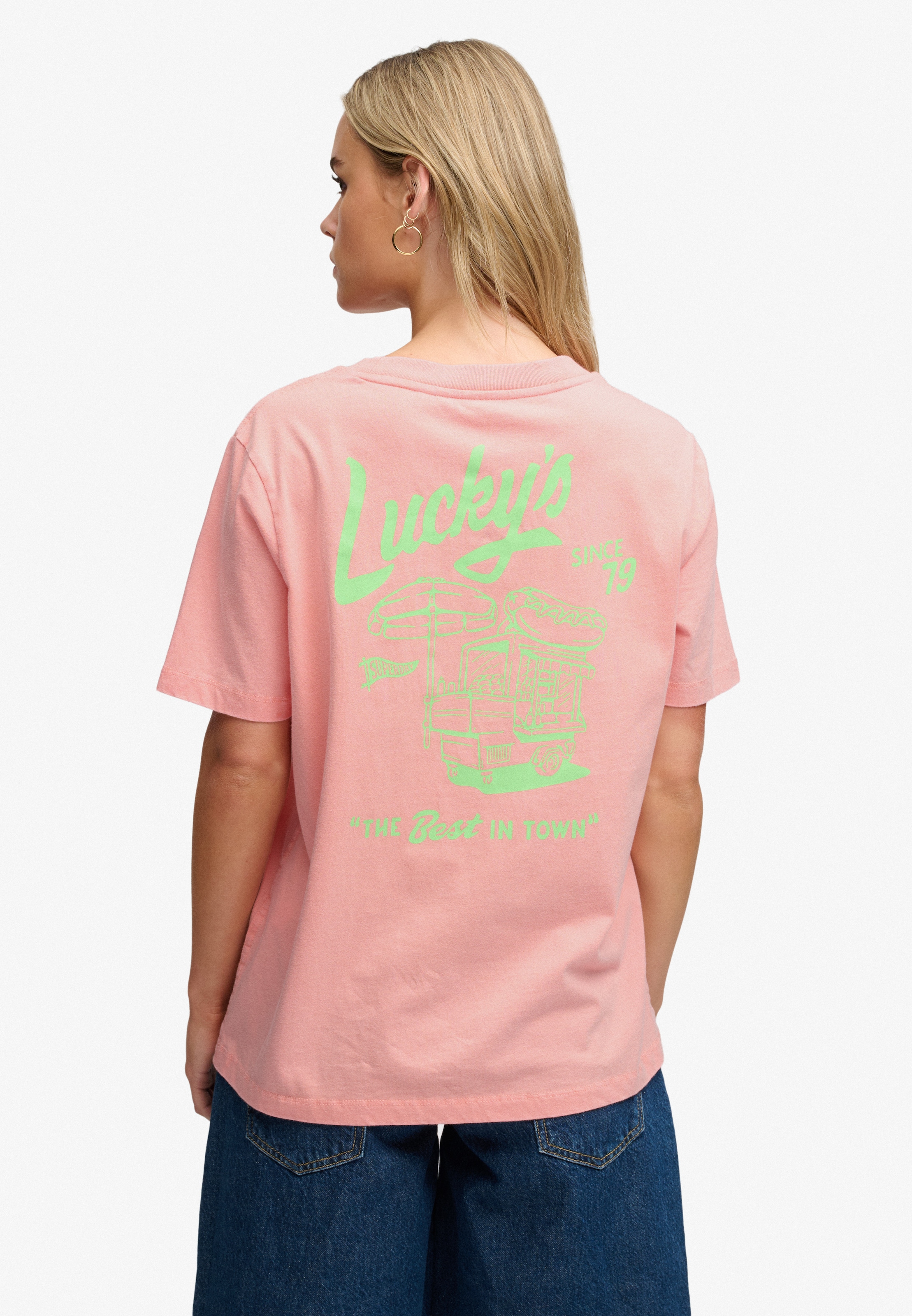 Superdry T-shirt imprimé »ROADSIDE TRADE RELAXED TEE« en coton jersey simple, Relaxed Fit, manches courtes