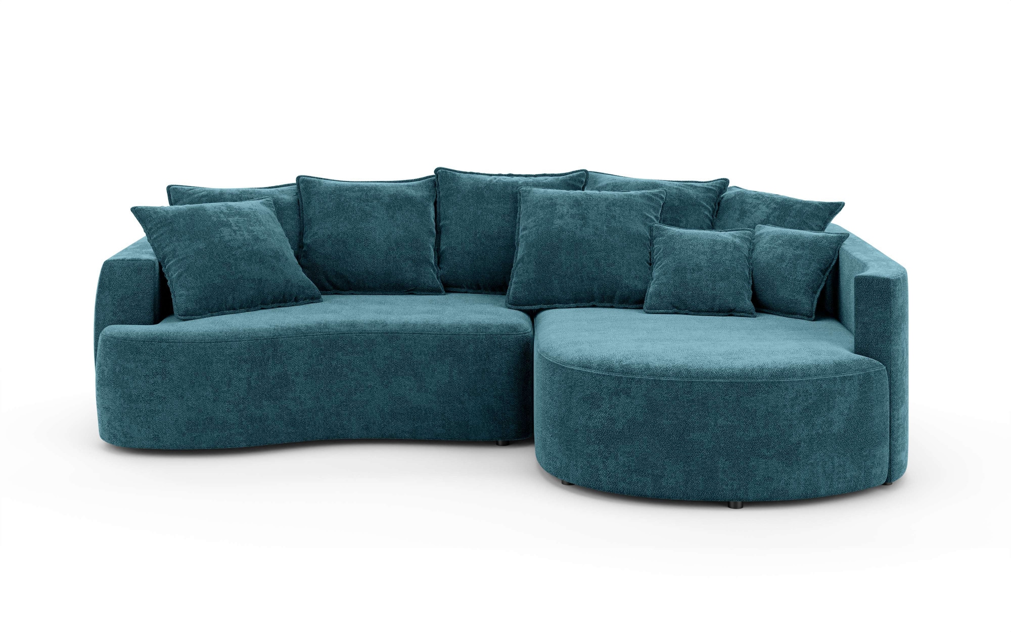 INOSIGN Ecksofa »Kahekili, Schlafsofa mit Bettkasten, Masse B/T/H: 255/181/90/ cm«, L-Form mit Wellenunterfederung, 7 Rückenkissen und 2 Zierkissen