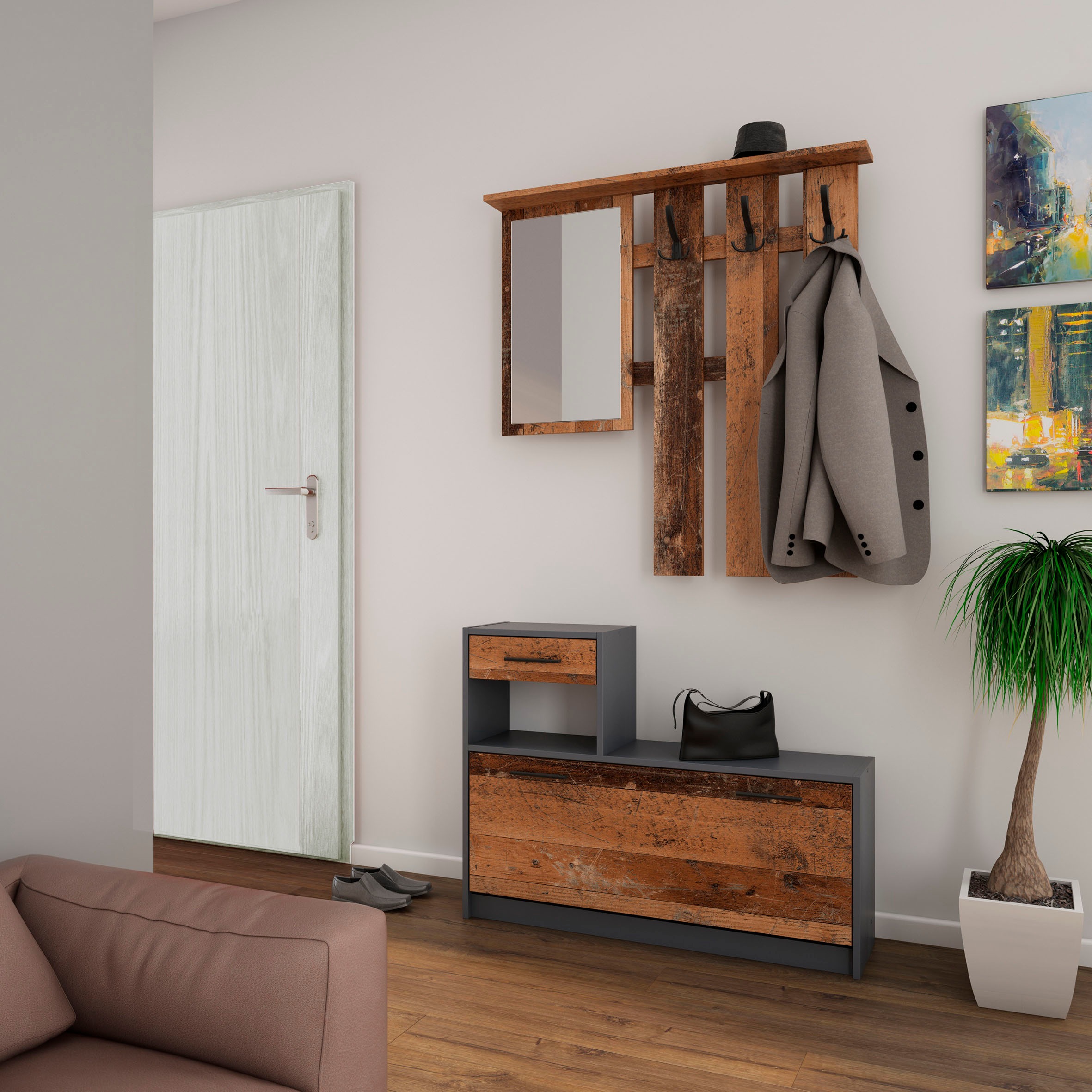 Image of byLIVING Garderoben-Set "Tamina" 2 Stk. tlg.
