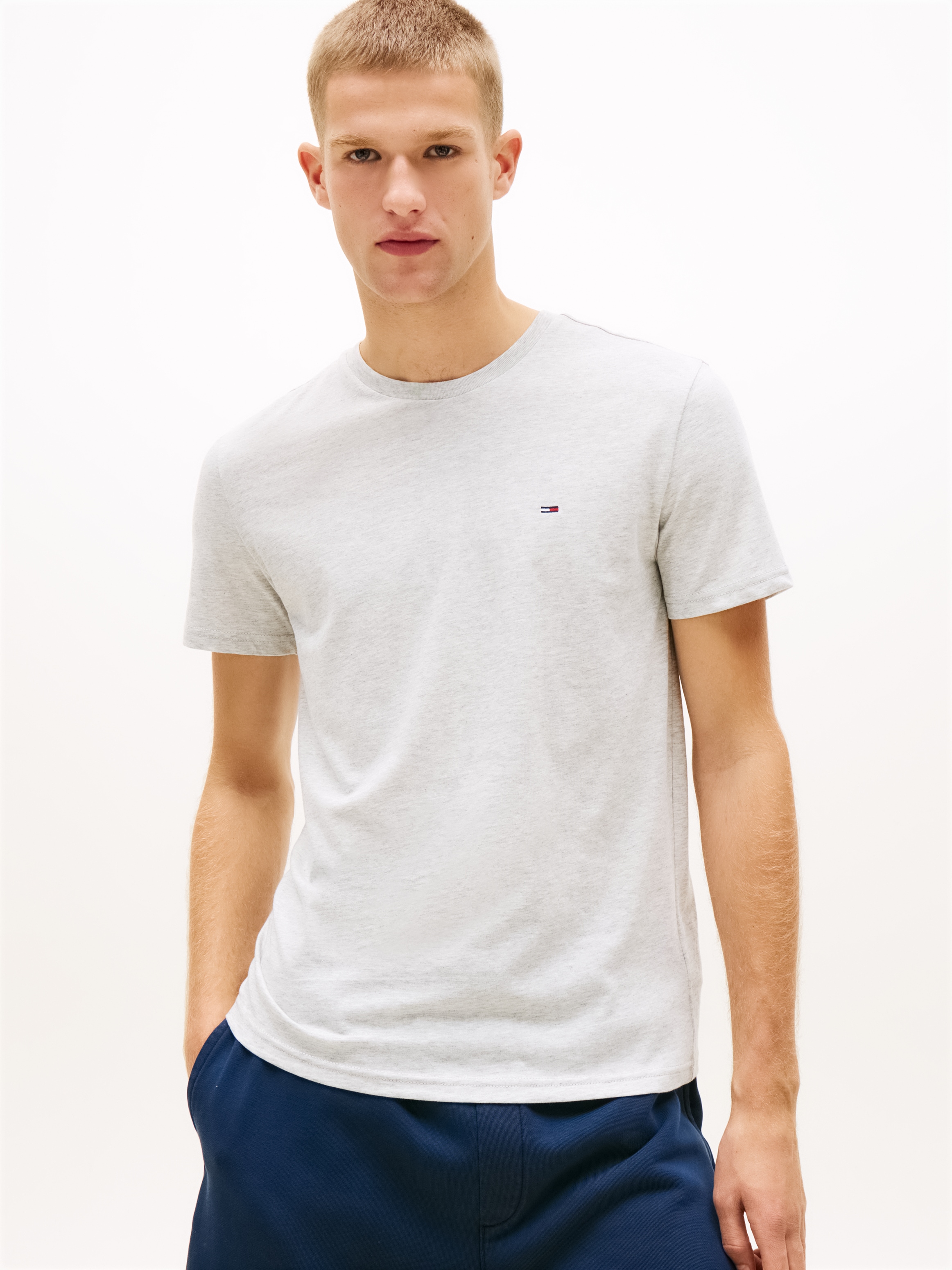 Image of Tommy Jeans T-Shirt "TJM XSLIM JASPE HTR TEE EXT" Mit Rundhalsausschnitt