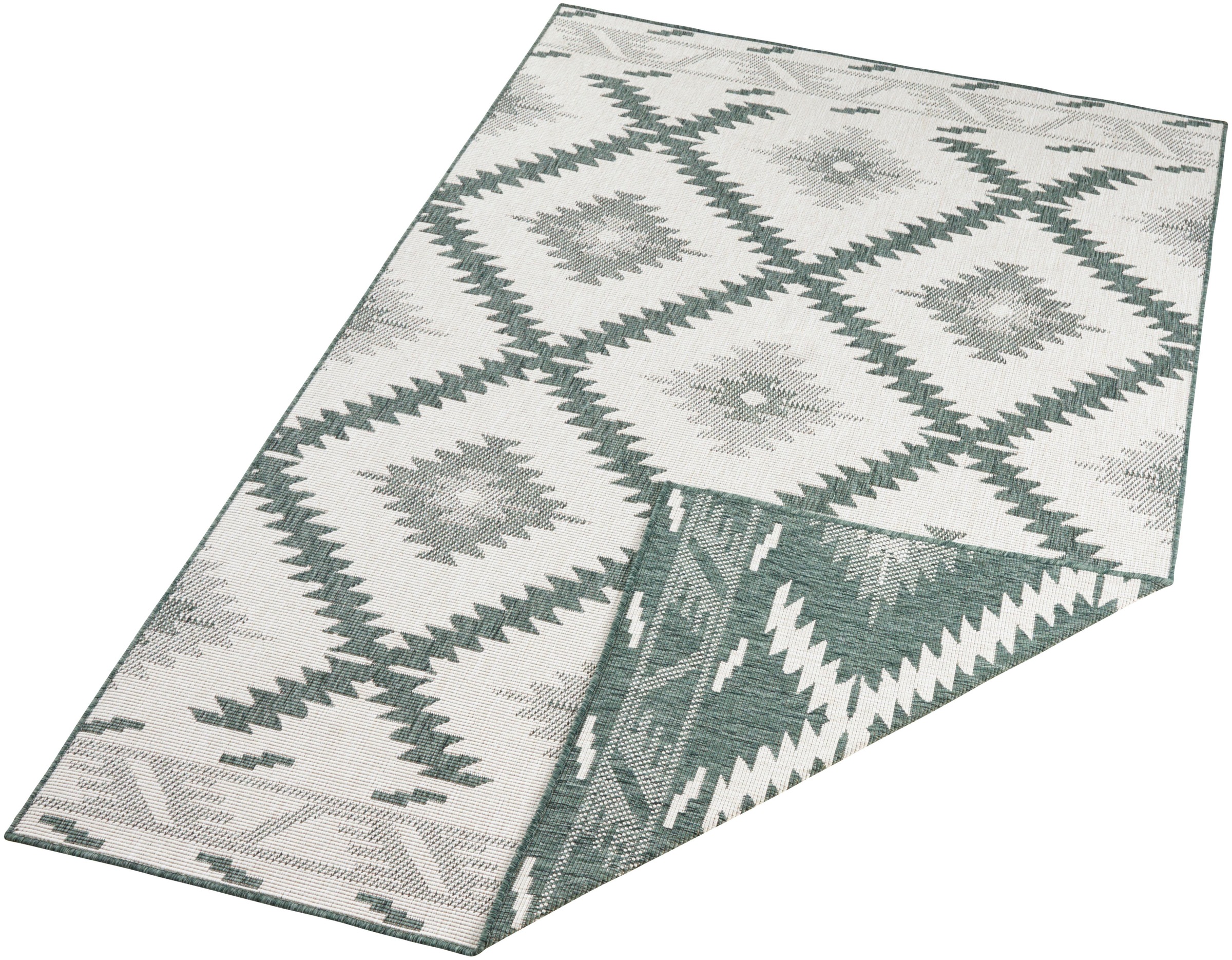 Image of NORTHRUGS Teppich »Malibu«, rechteckig, 5 mm Höhe, In-und Outdoor geeignet, Wohnzimmer, Balkon, Terrasse, Garten, Robust, Pflegeleicht, Flachgewebe, Wendbar bei Ackermann Versand Schweiz
