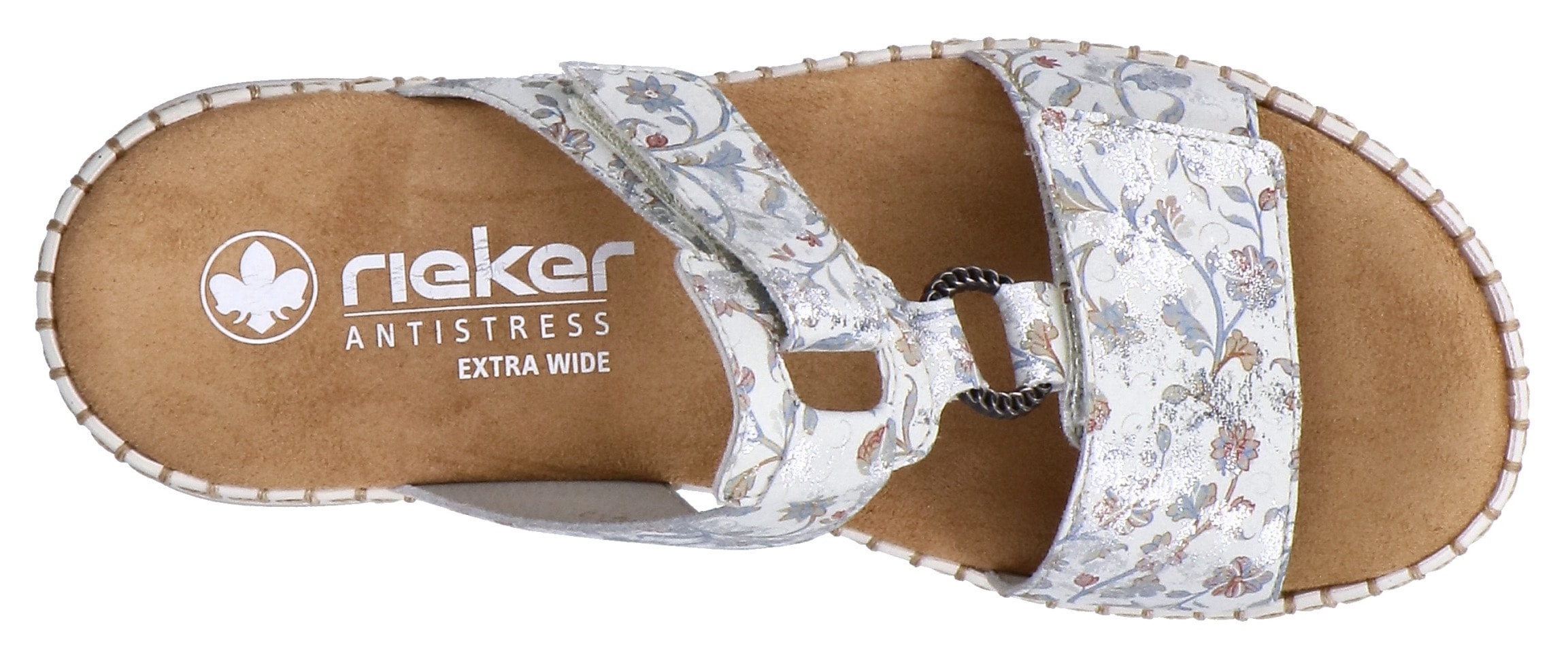 Rieker Pantolette  chaussure d'été, chaussure de vacances, chaussure de plage avec motif floral