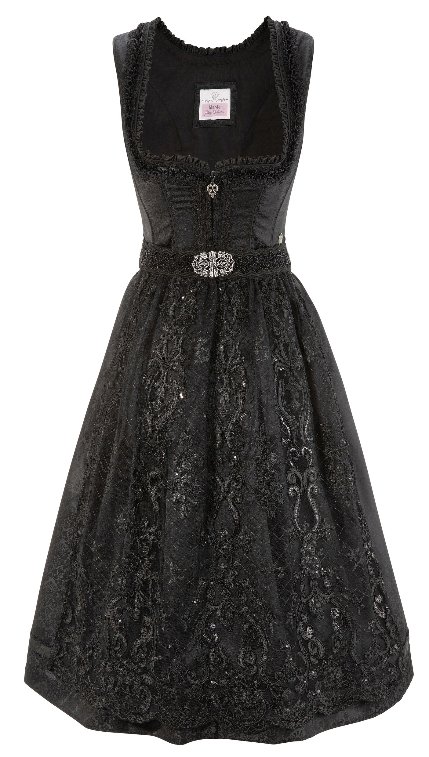 Image of MarJo Dirndl, (2 tlg.), Damen, midi mit herzförmigen Ausschnitt mit Rüschen und Borte bei Ackermann Versand Schweiz