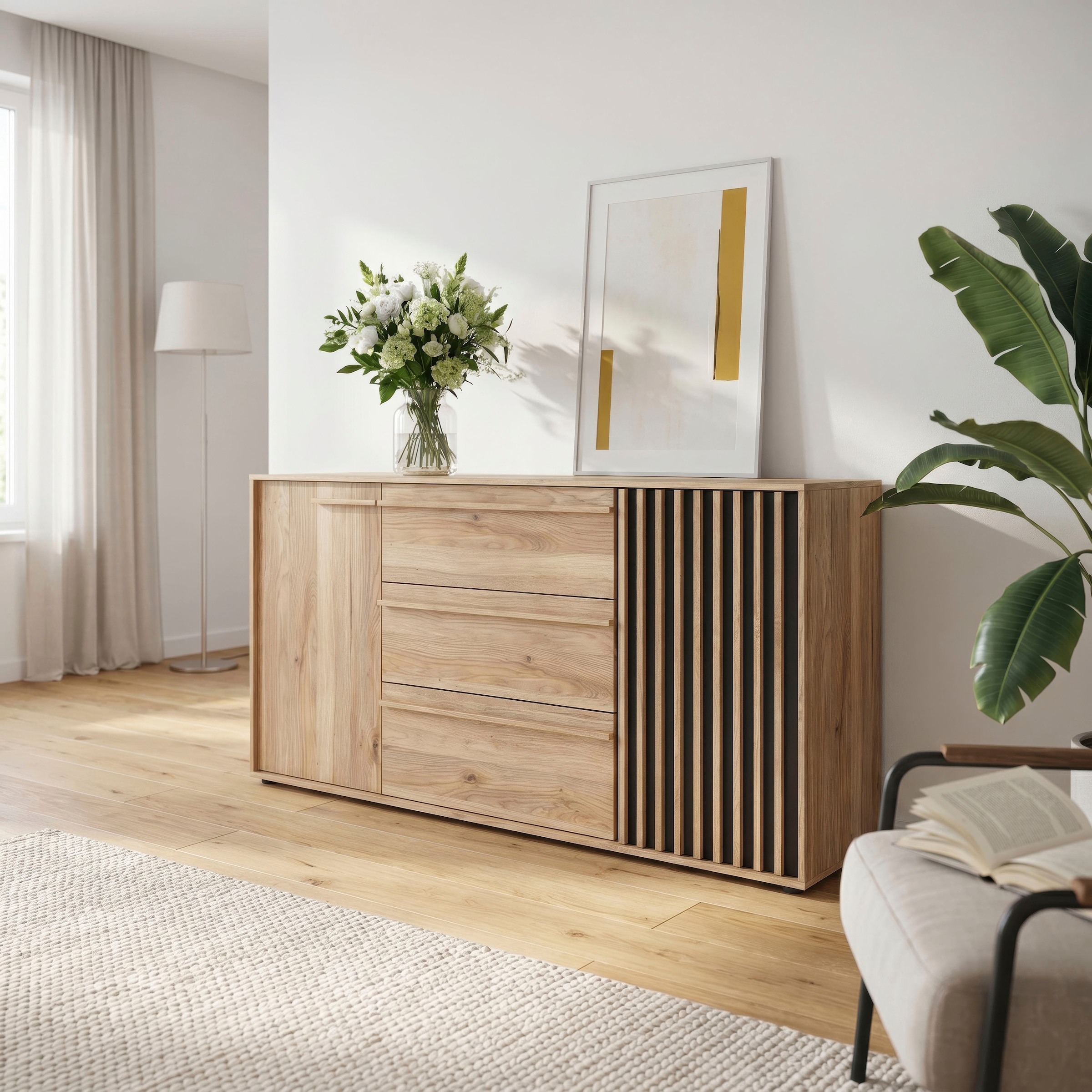 Image of FORTE Sideboard "Forte Arank Sideboard 162, Vollauszug, Soft Close"