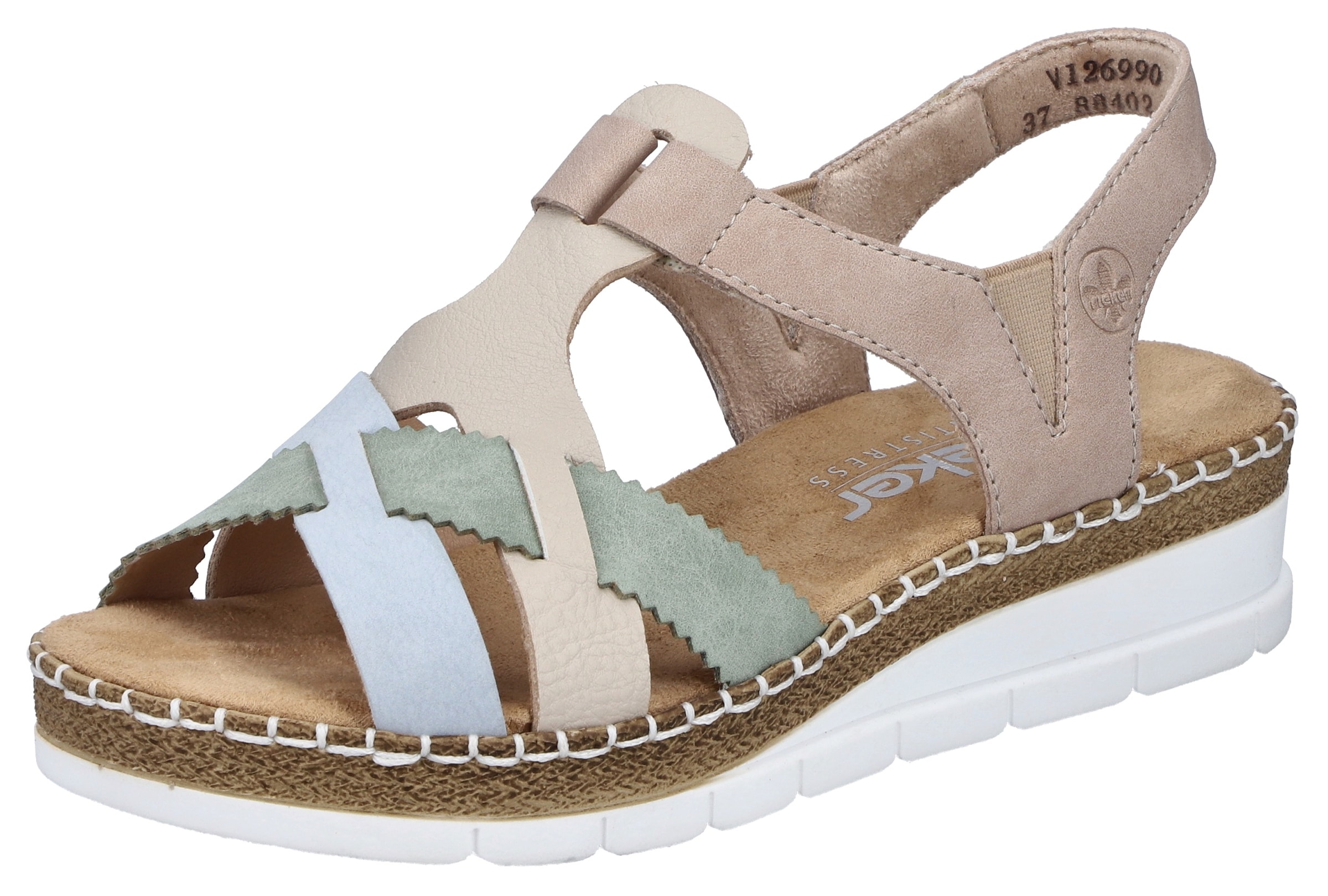 Image of Rieker Sandale Sommerschuh, Keilsandalette, Schlupfschuh mit Gummizug