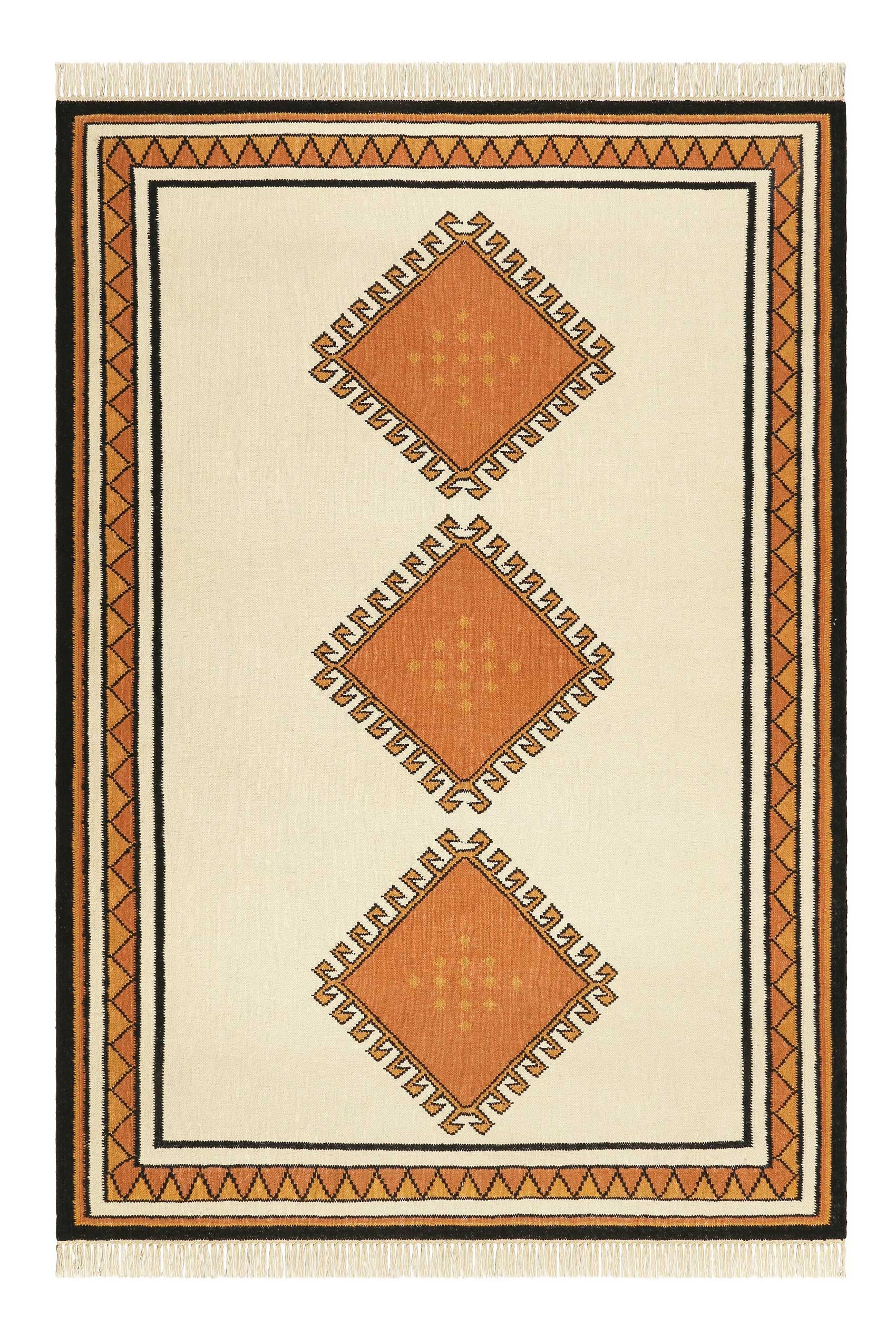 Image of Wecon home Teppich "Afoud" rechteckig 5 mm Höhe Kurzflorteppich, handgewebt, geometrisch, modern, stilvoll, natürlich