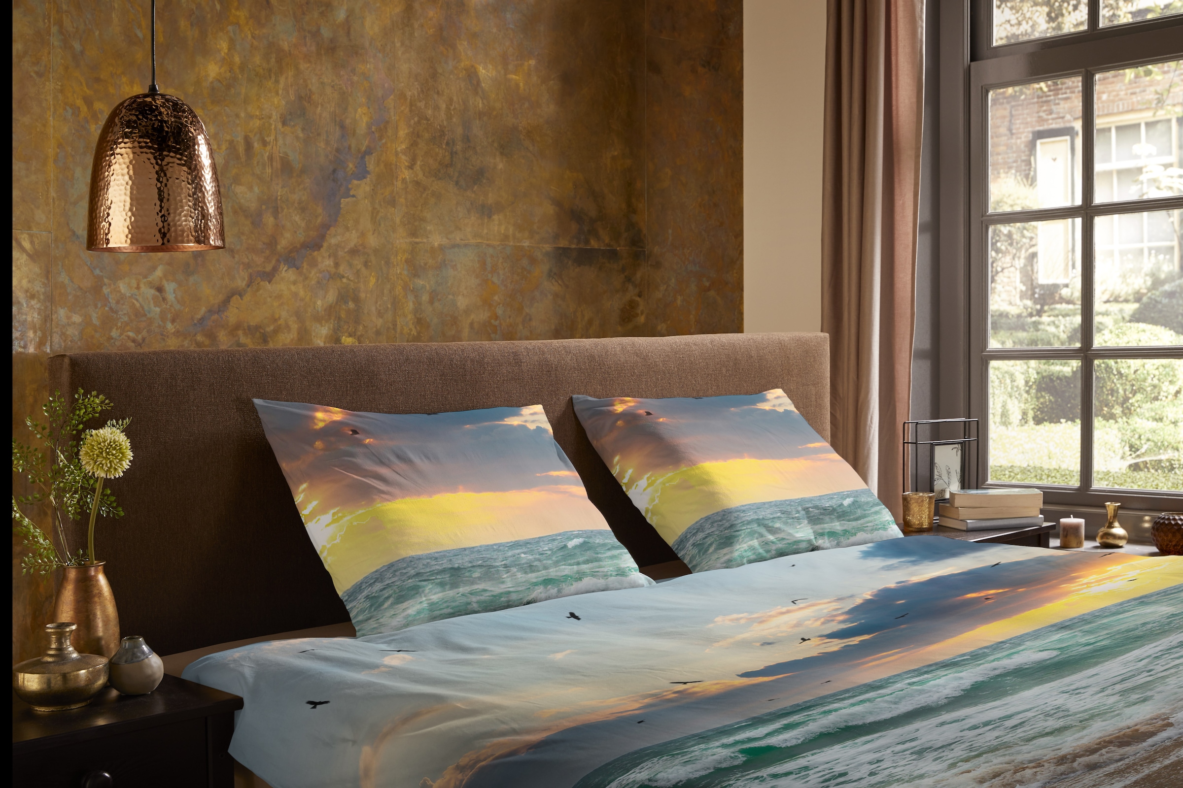 PURE luxury collection Wendebettwäsche »Samui«, Mikrofaser, Pflegeleicht, Reissverschluss, Wendeoptik, Strand, Meer