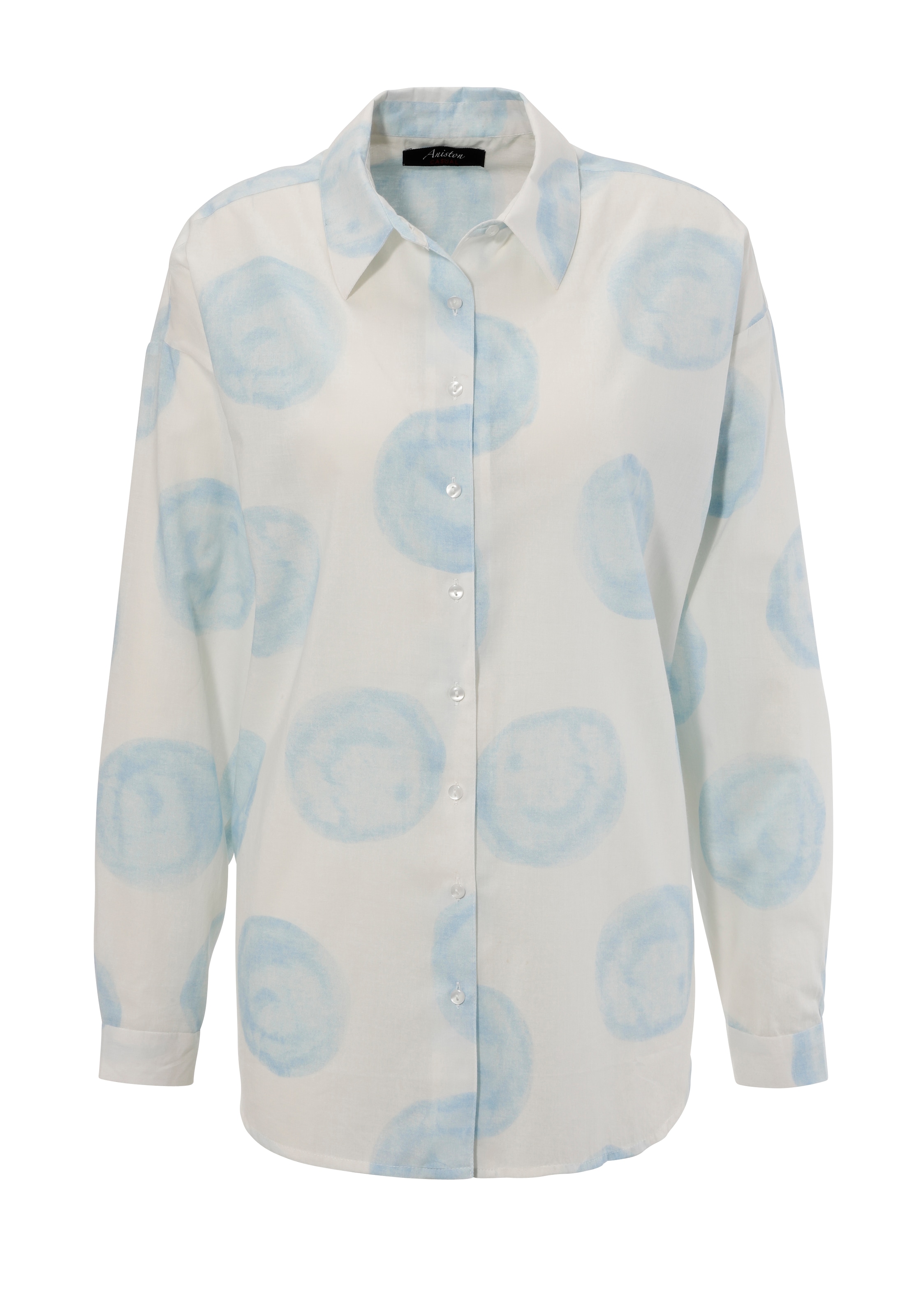 Aniston CASUAL Hemdbluse, mit grossen Tupfen im Batik-Dessin