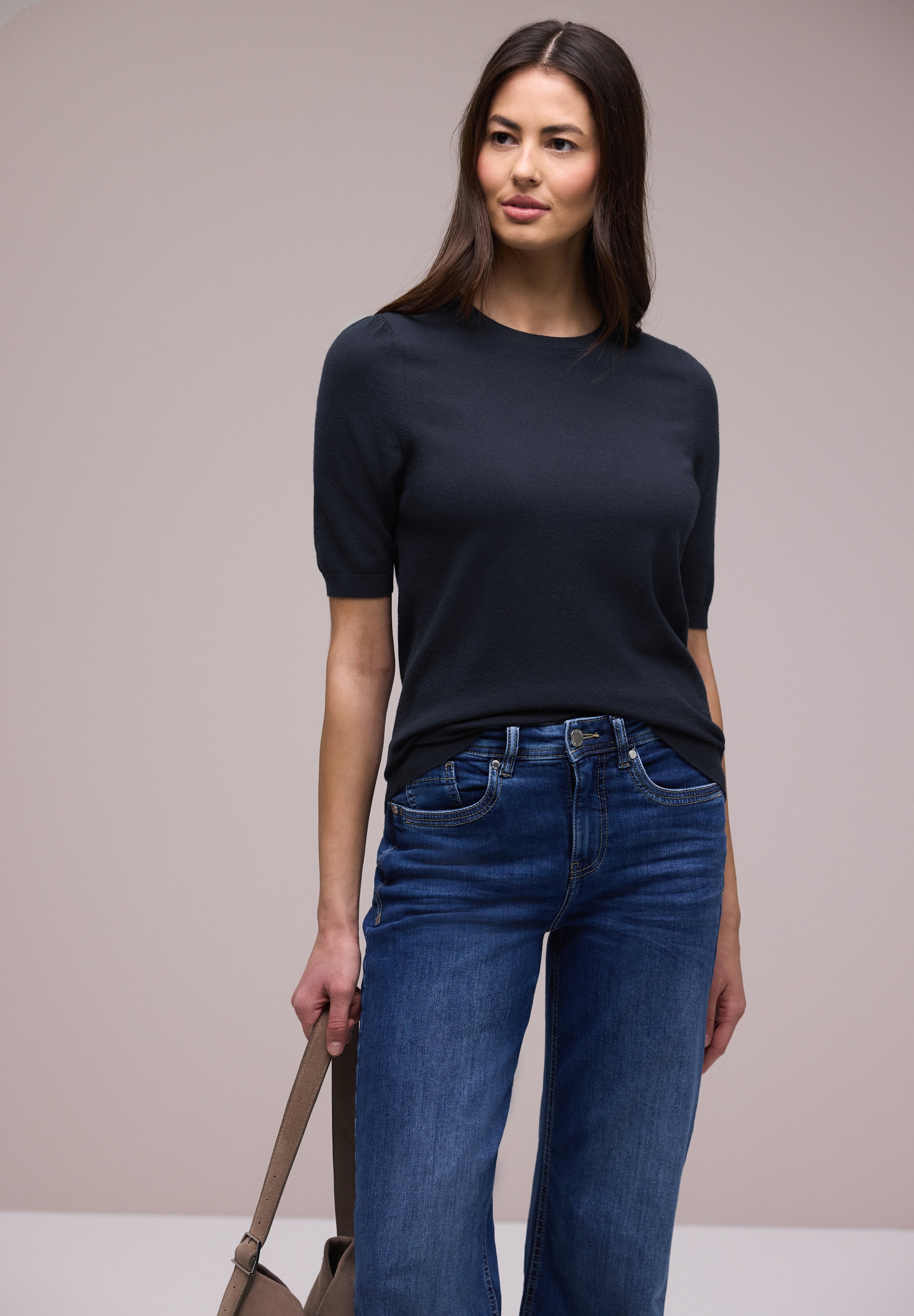 STREET ONE Pull en tricot mit kurzen Puffärmeln