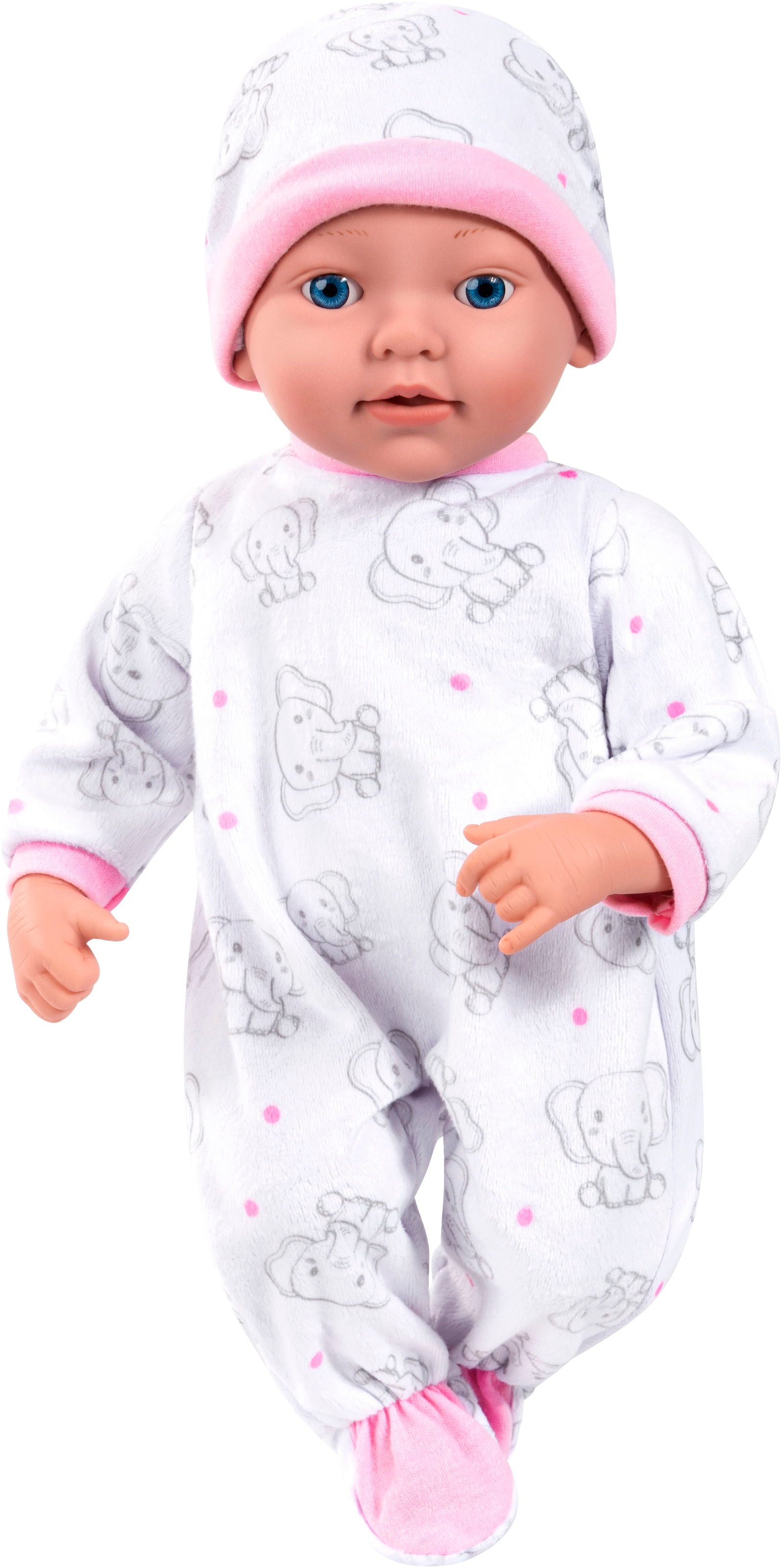 Bayer Babypuppe »Reborn Baby, 38 cm Elefantenmuster«