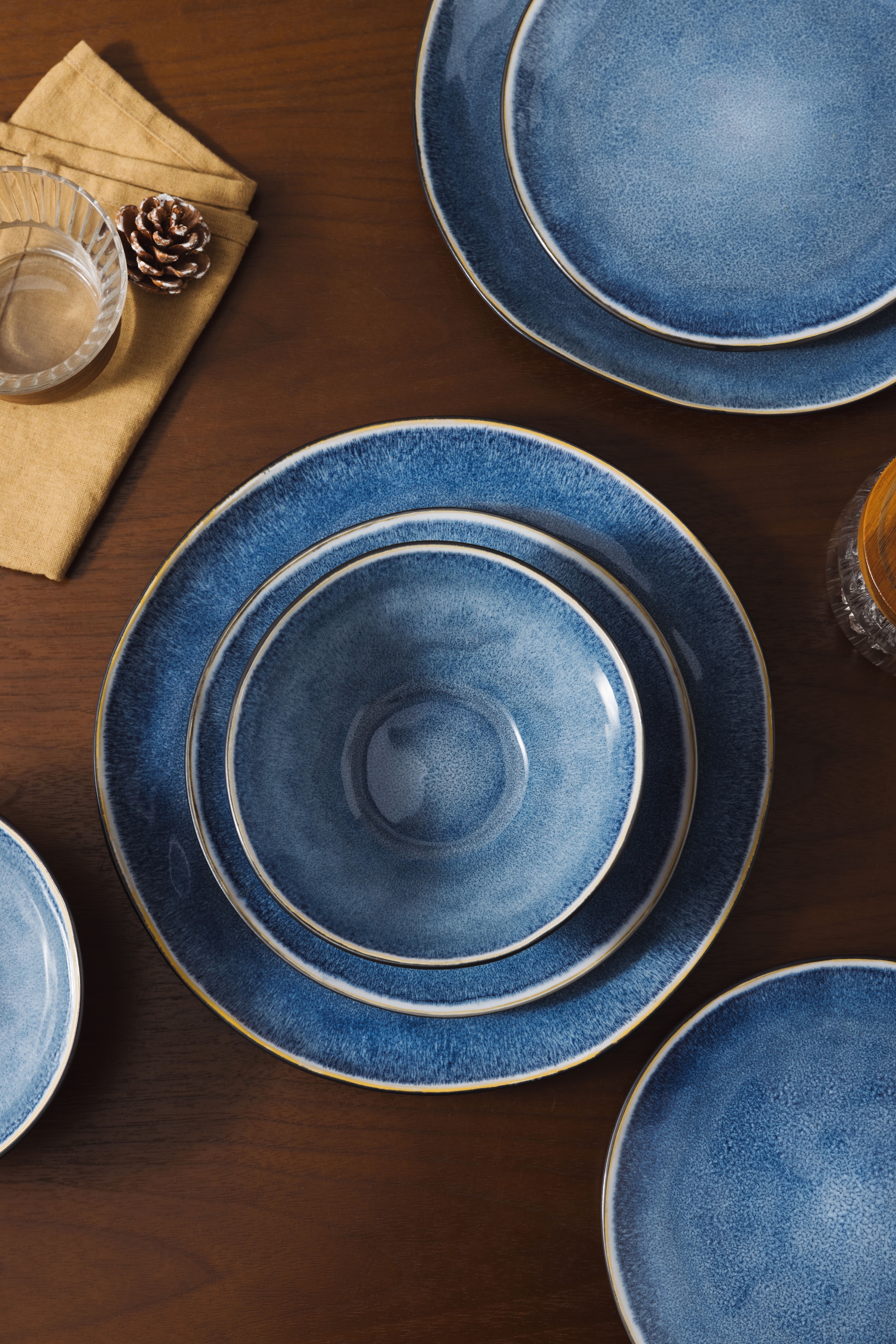 GOODproduct Tafelservice »Teller Set, Service Allden« Teller Set, jedes Stück ein Unikat, 12 Teile, für 4 Personen