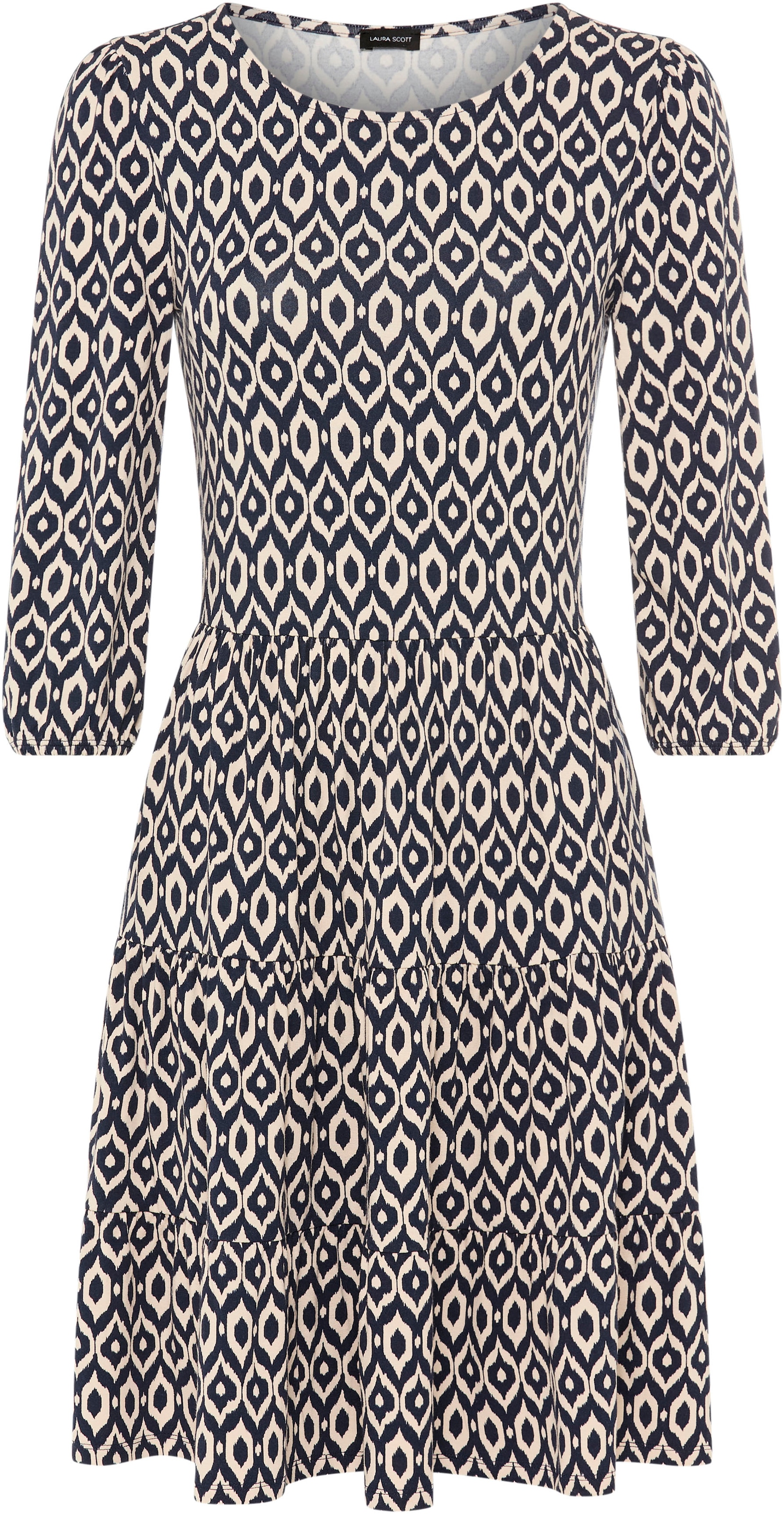 Laura Scott Robe en jersey style féminin, coupe cintrée, avec volant à l'ourlet de la robe