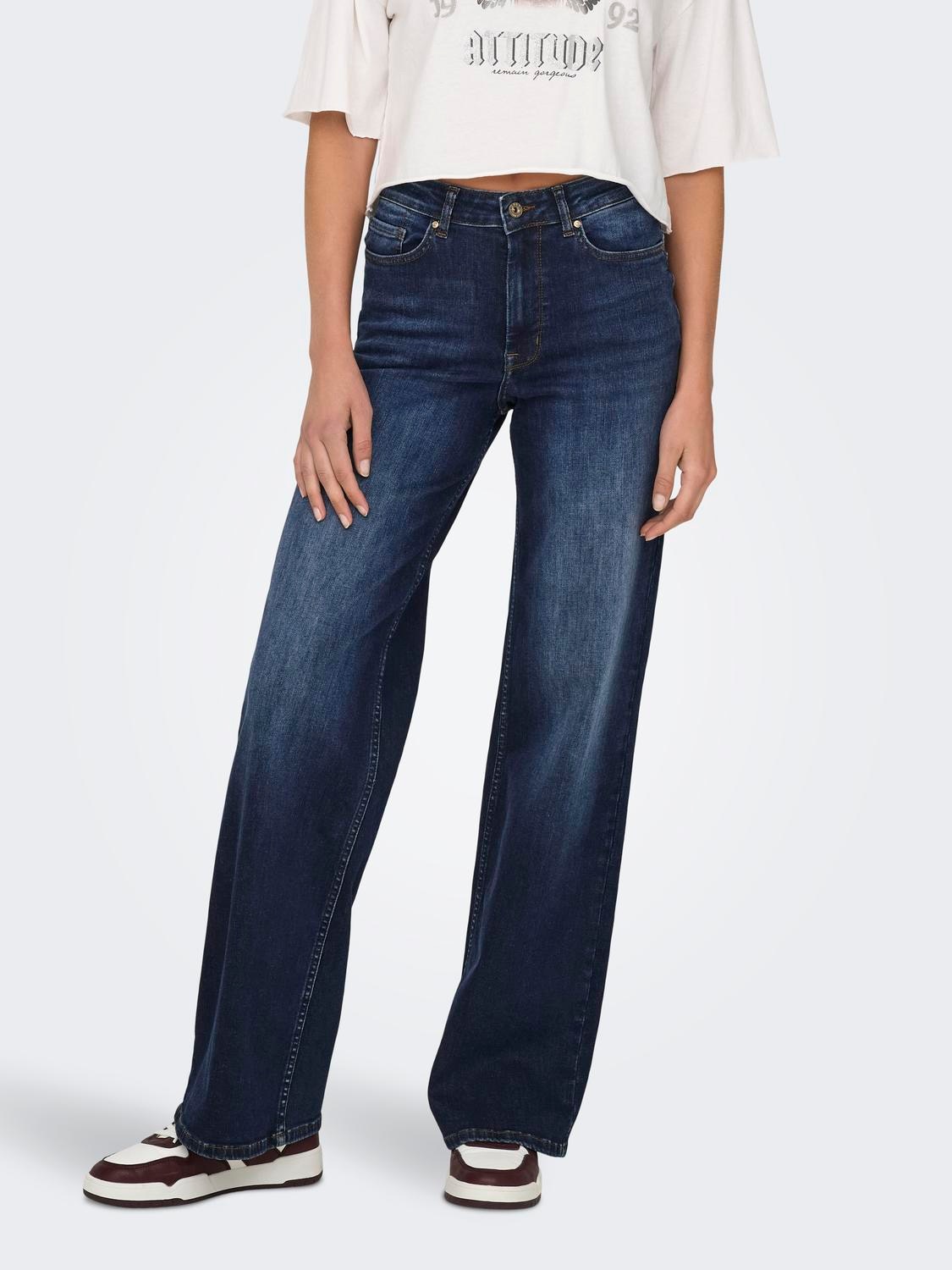 Image of ONLY 5-Pocket-Jeans "ONLMADISON – Weite Jeans mit hoher Taille und 5-Pocket-Design" weit, modisch, Denim, Baumwollmischung