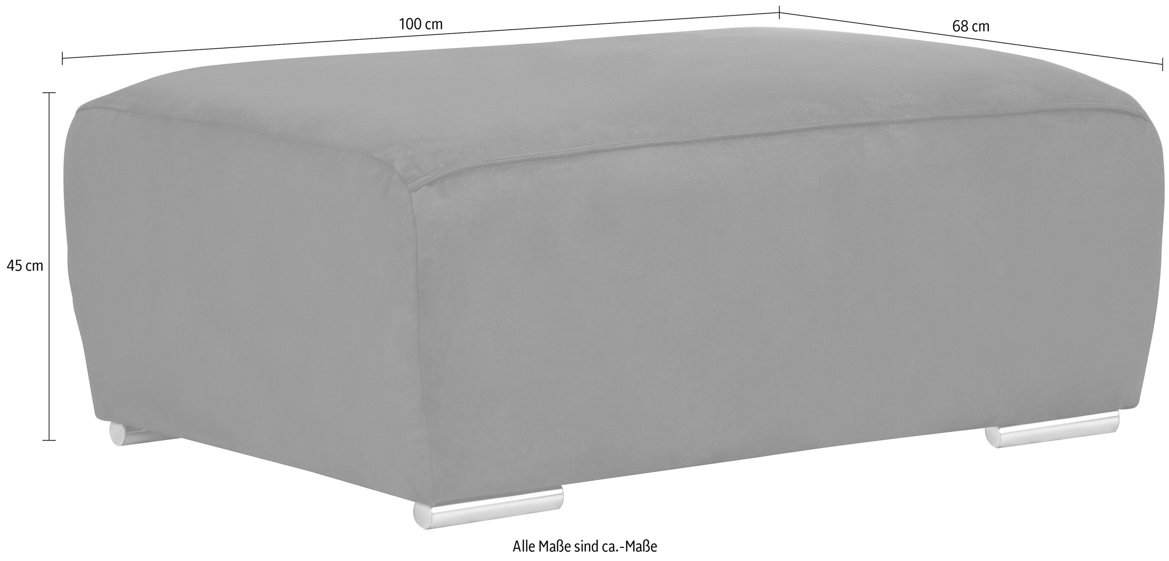 INOSIGN Hocker »BEATRICE mit Wellenfederung, Masse B/T/H: 100/68/45 cm«, passend zur "Beatrice"-Serie, in hochwertiger Verarbeitung