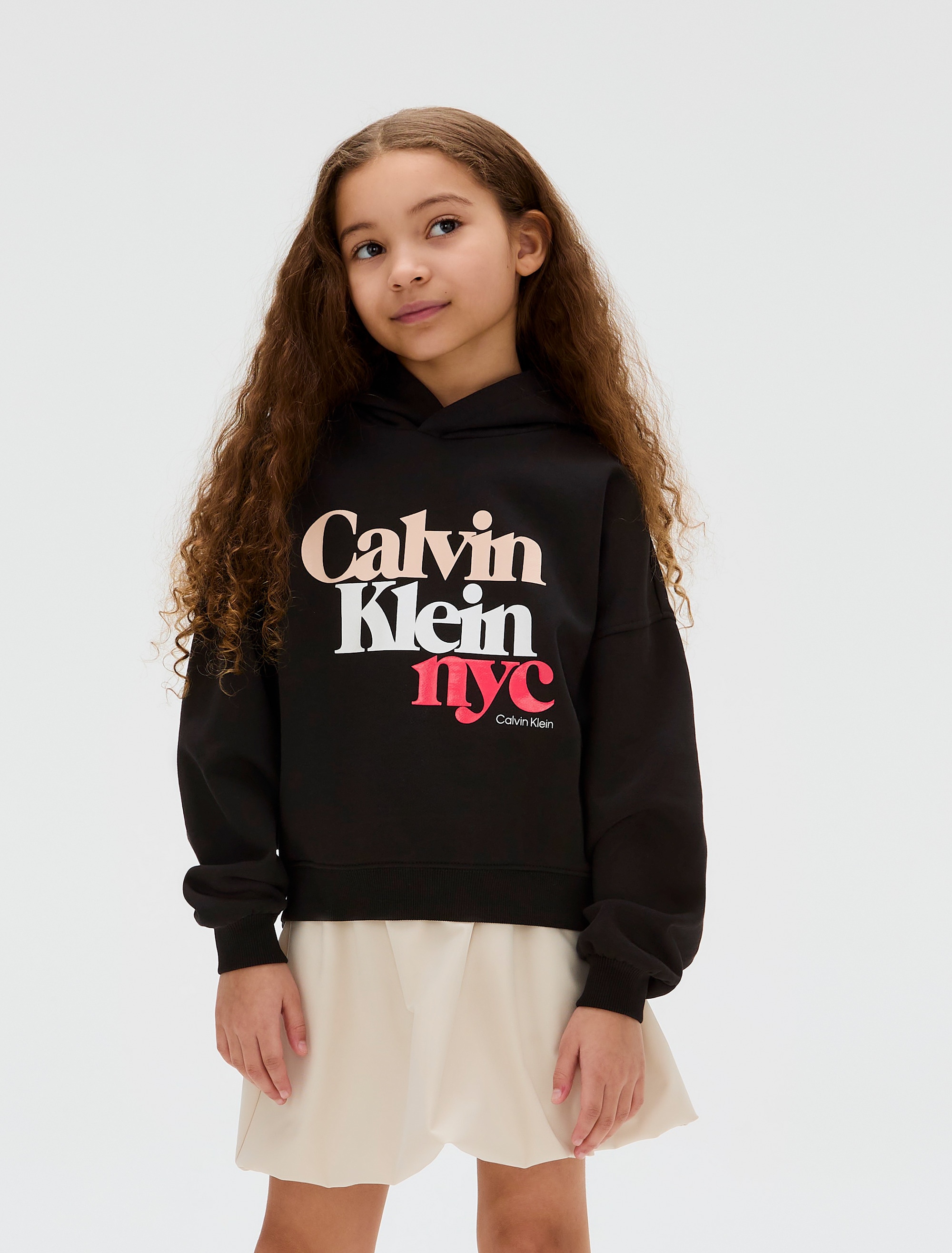 Image of Calvin Klein Kapuzensweatshirt "PEARL SIGNATURE TERRY HOODIE", für Kinder bis 16 Jahre, mit grossem Druck
