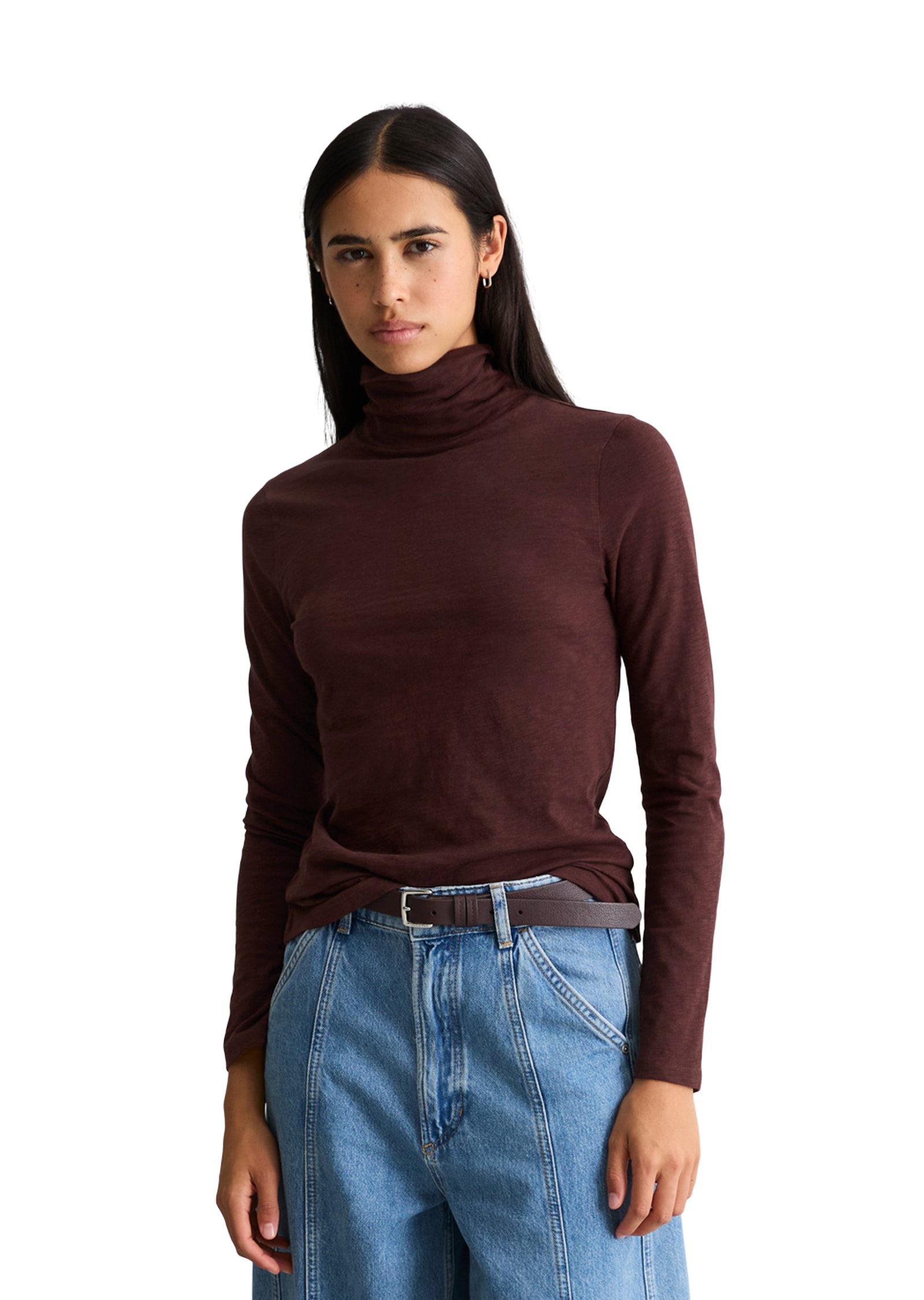 Image of Marc OPolo DENIM Langarmshirt Rollkragen, Slim-Fit