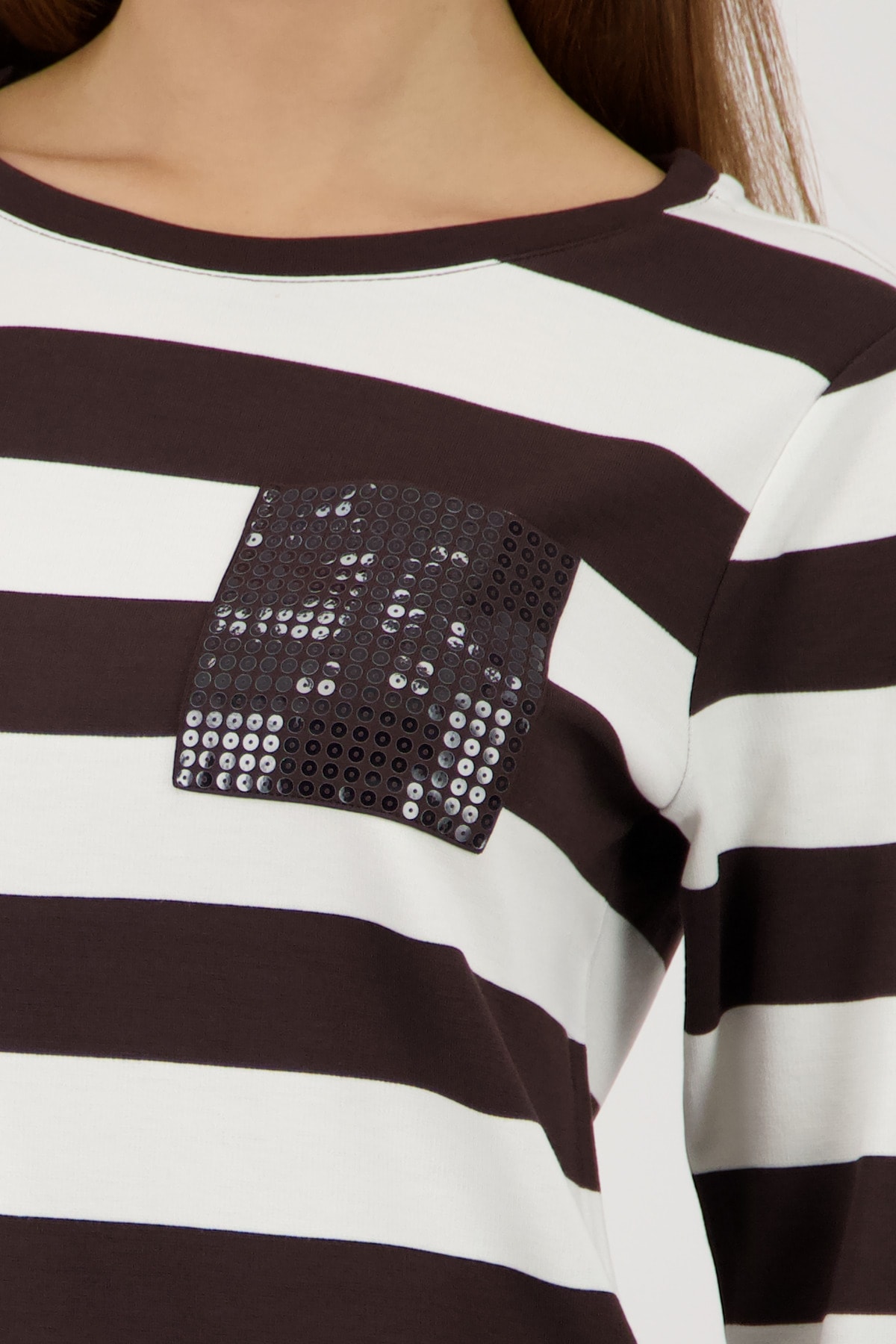 Monari Sweatshirt »Sweatshirt Ringel + Schmuck«, Regular fit mit Streifen
