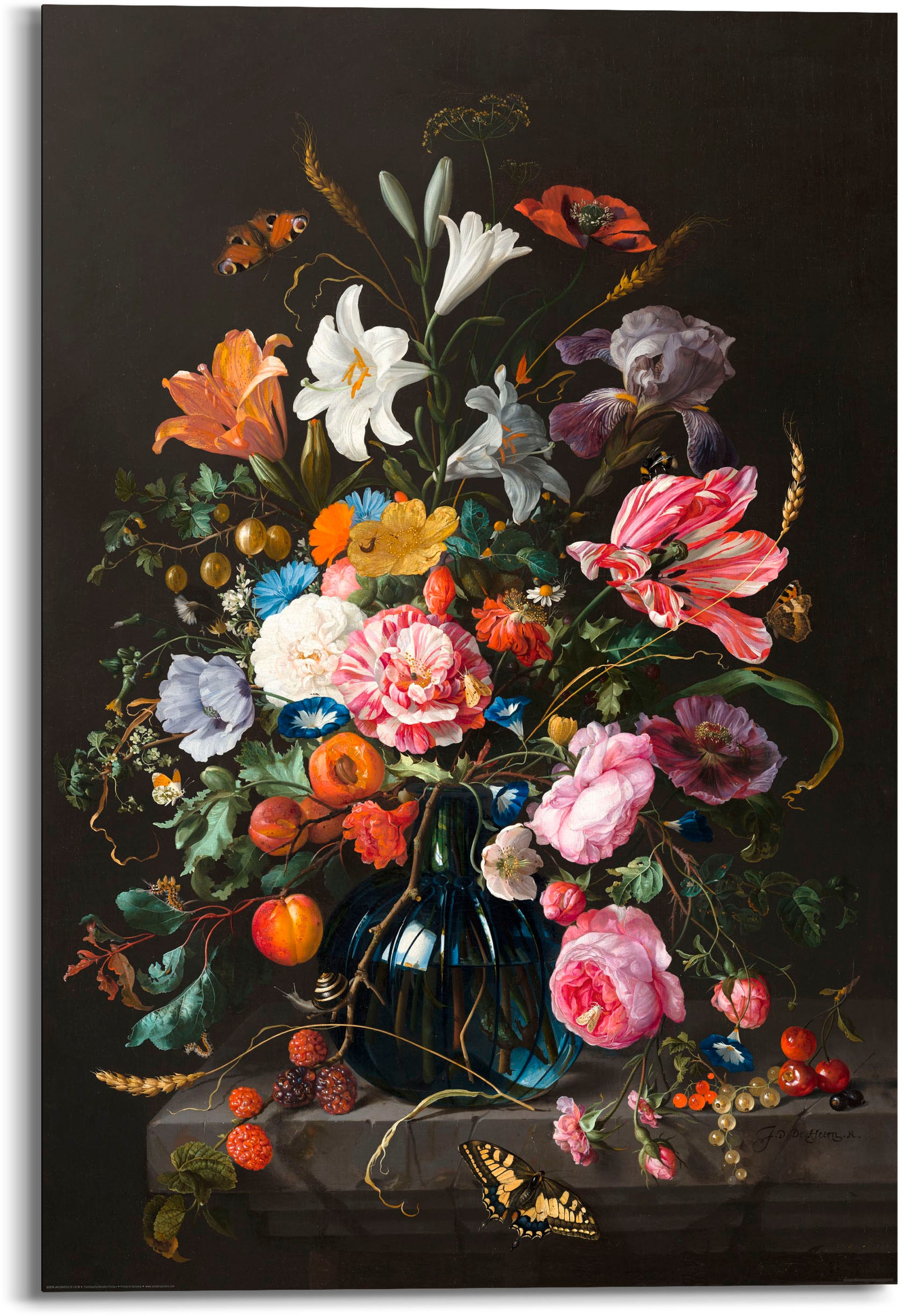 Image of Reinders Holzbild "Stilleben Blumen in Vase Jan Davidsz de Heem" 1 Stk. tlg.