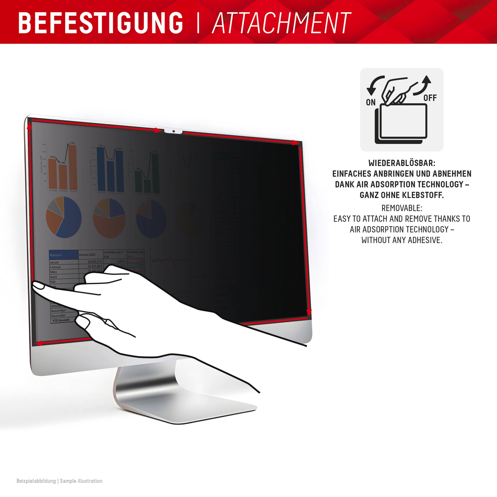 Displex Displayschutzfolie »Privacy Safe Blickschutzfilter« für Apple iMac 24 M1;Apple iMac 24 M3;Apple iMac 24 M4 Blickschutzfolie, Schutzfolie, Bildschirmschutz, kratz- & stossfest