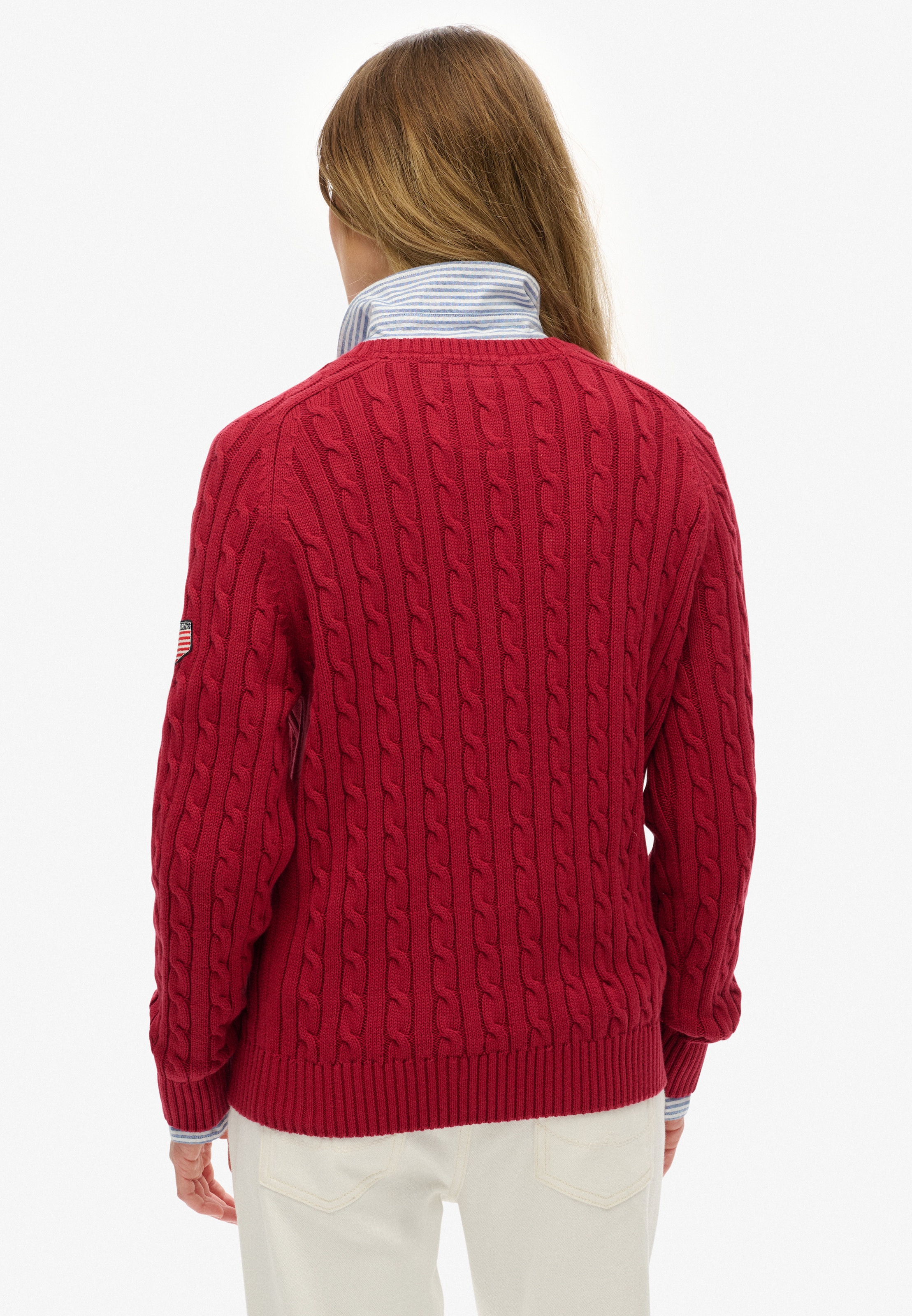 Superdry Pull en tricot »SLOUCHY CABLE KNIT« coton, coupe ample