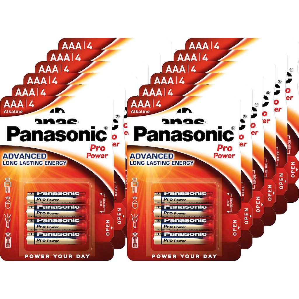 Panasonic Batterie »Alkaline, Micro, AAA, LR03, 1.5V, Pro Power, Retail Blister (48-Pack)«