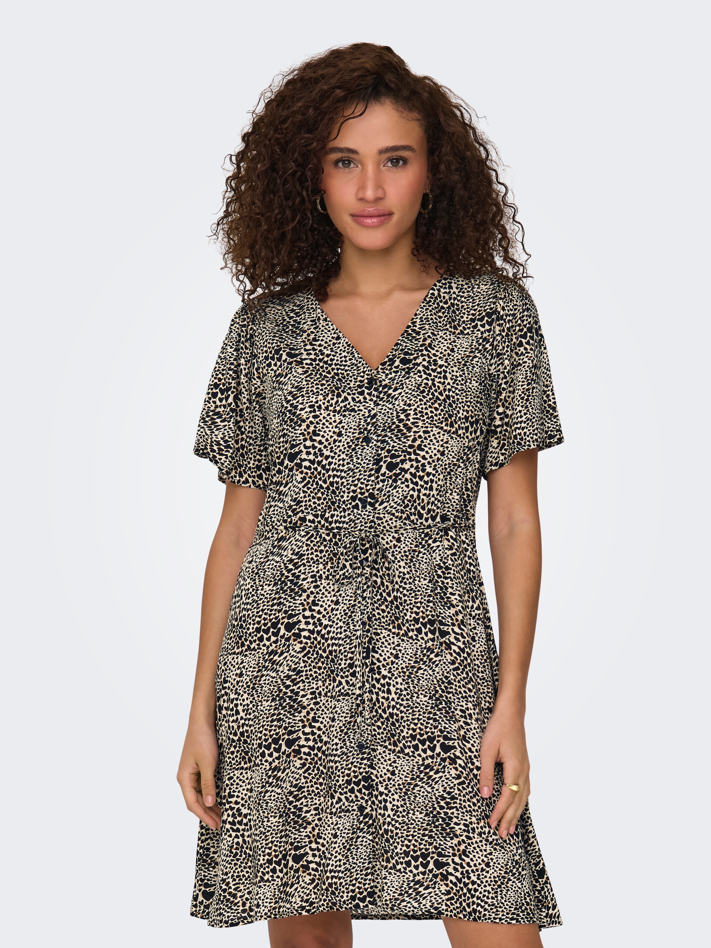 Image of ONLY Minikleid "ONLEVIDA S/S SHORT DRESS WVN NOOS" Viskose, regular fit, V-Ausschnitt