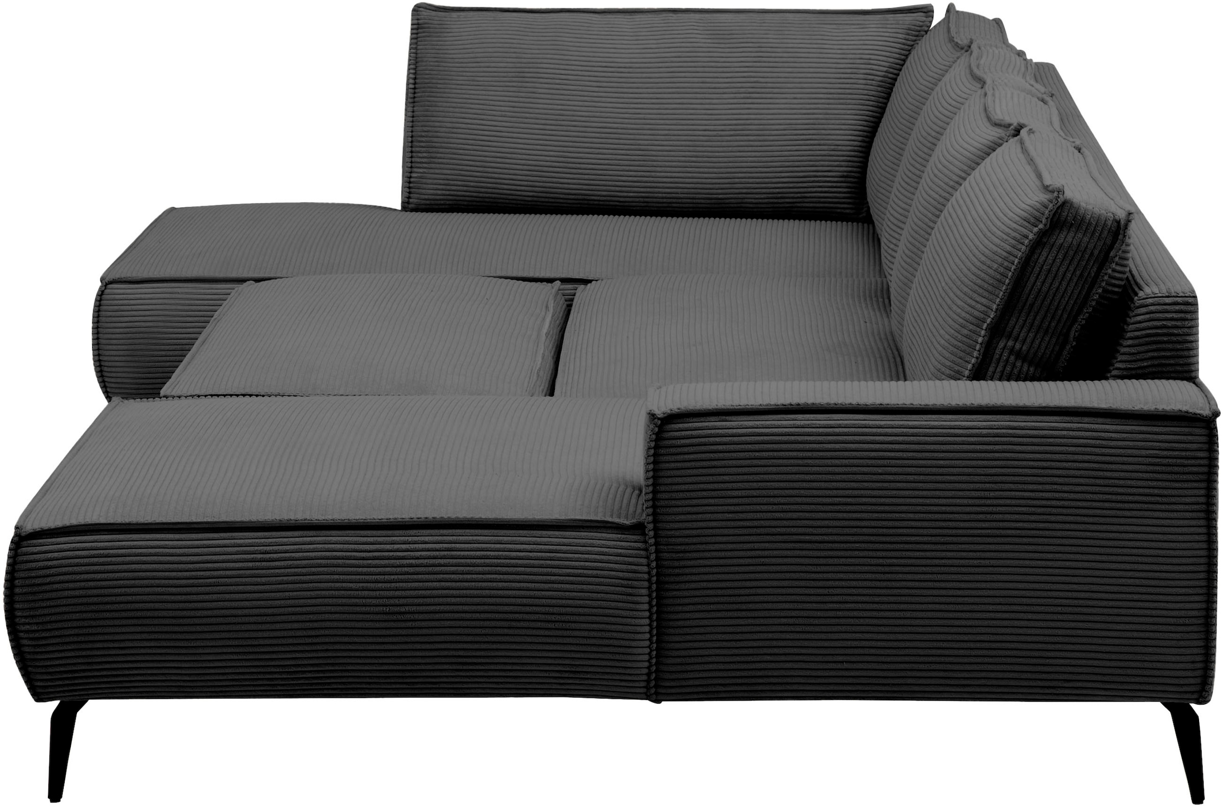 Home affaire Wohnlandschaft »mit Hocker, TVINNU, moderne U-Form in Cord oder Leinenoptik« Recamiere rechts/links, stellbar zum Schlafsofa (Krokodilverbinder)