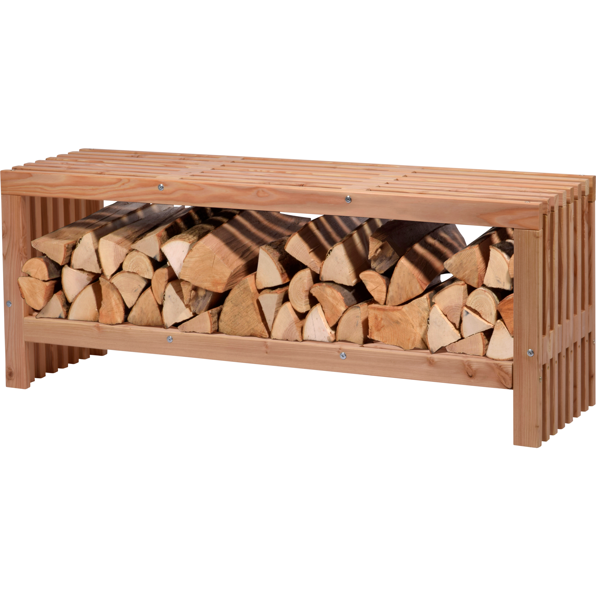 dobar Gartenbank »"Freja" mit Kaminholzfach« moderne Sitzbank mit Stauraum, Abmessungen ca.: 115 x 33 x 45 cm
