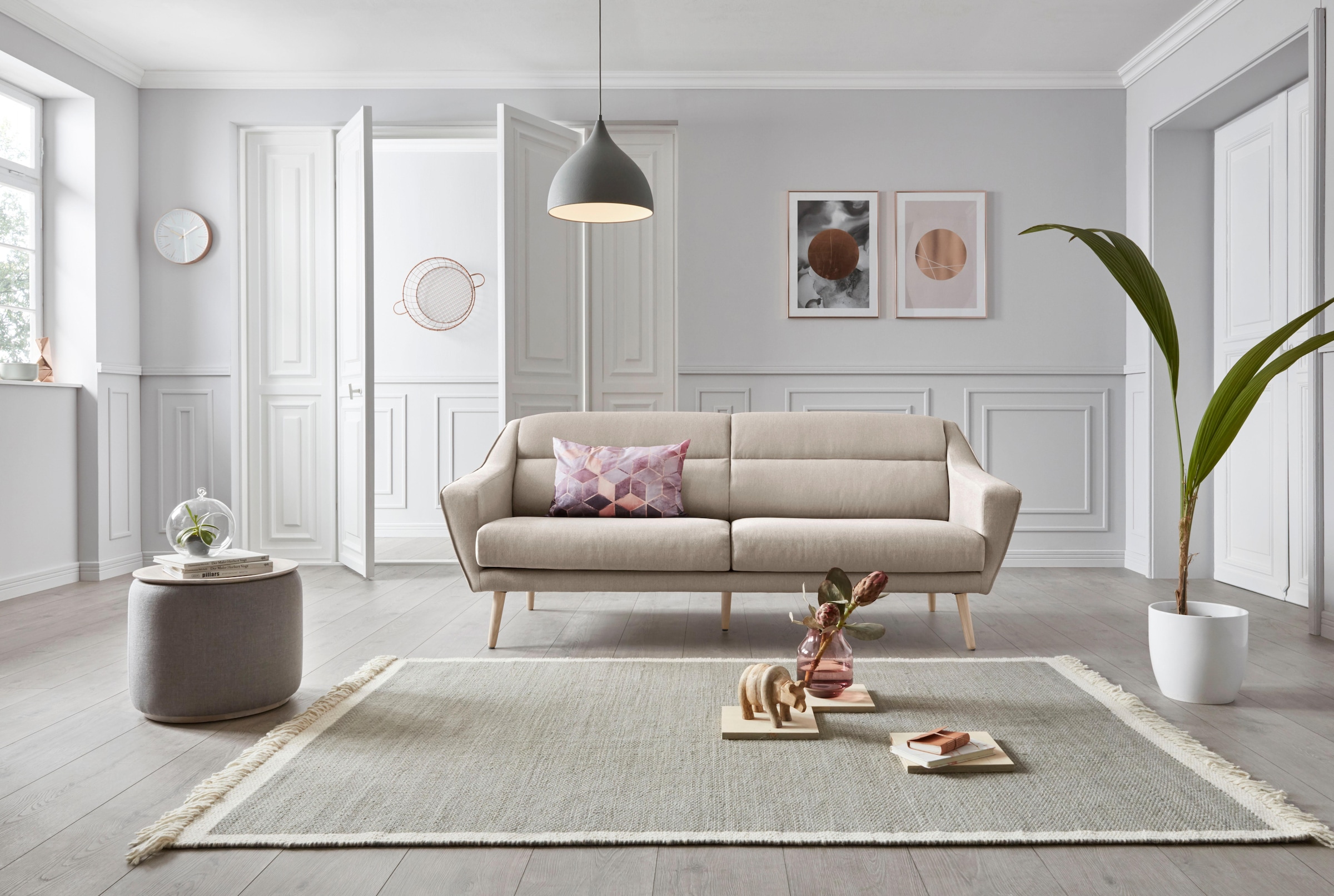 andas 3-places »Bille« mit Naht im Rückenkissen und Eiche-Beinen, Design by Morten Georgsen