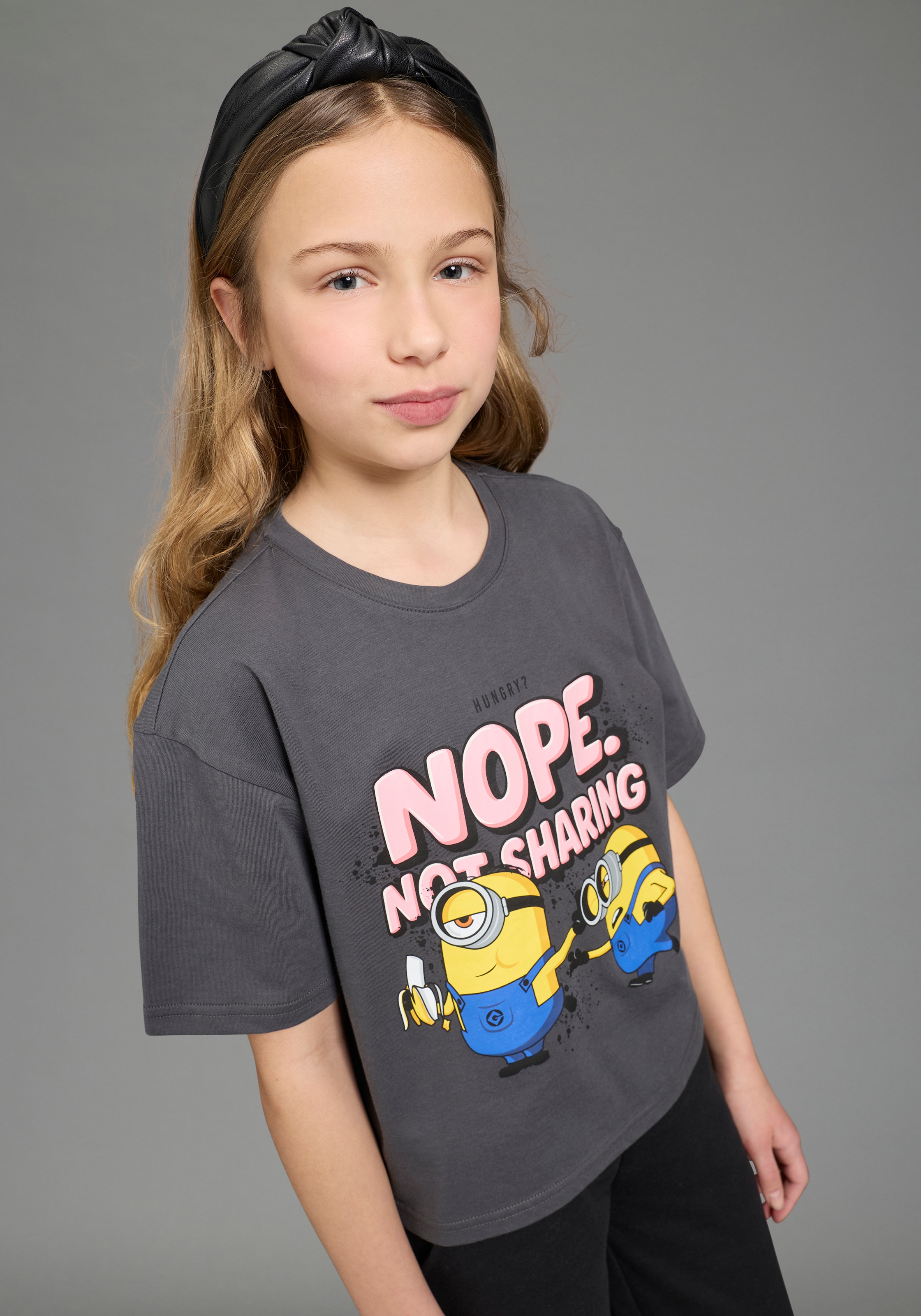 Image of KIDSWORLD T-Shirt "MINIONS T-Shirt für TEENS Girls: NOPE" für Mädchen, Kurzarm, bedruckte Optik, Basic Passform