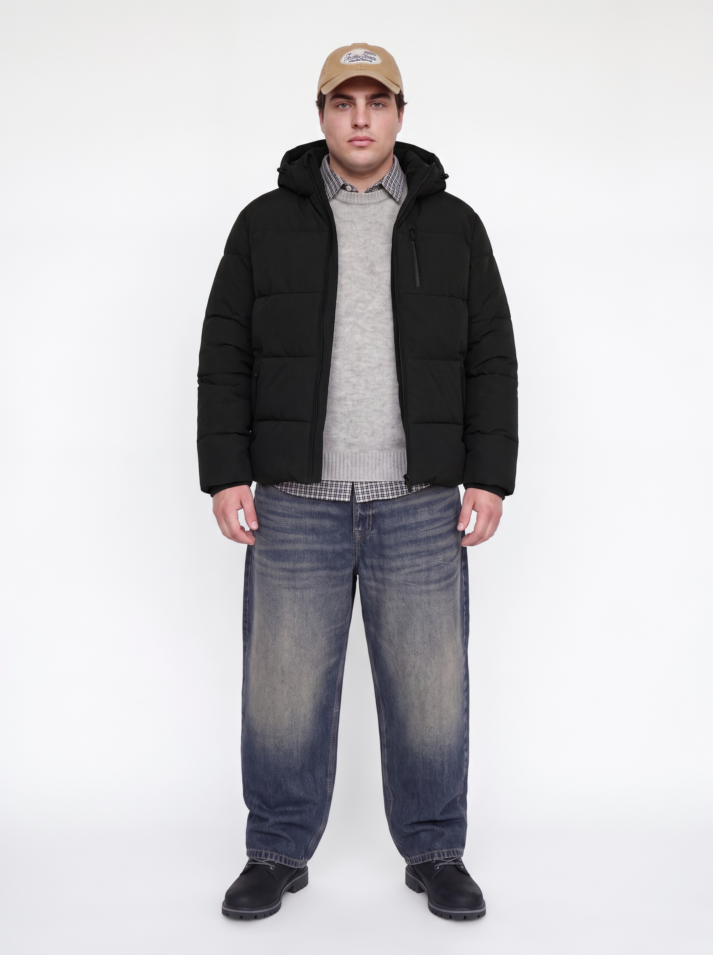 Jack & Jones PlusSize Steppjacke »JJEBECKS PUFFER SN PLS« mit Kapuze Kunstfaser, mit Steppung