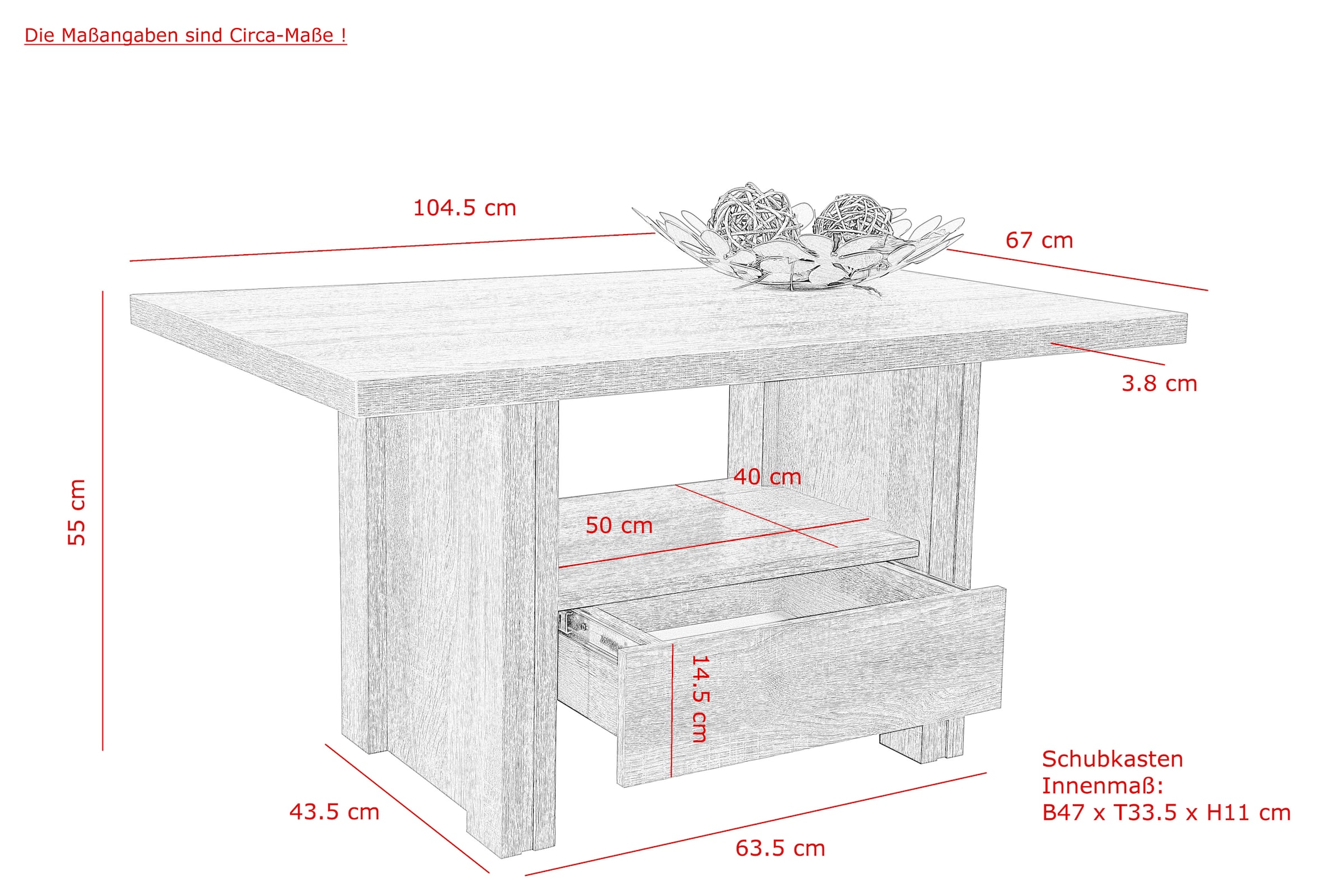 HELA Table basse avec tiroir
