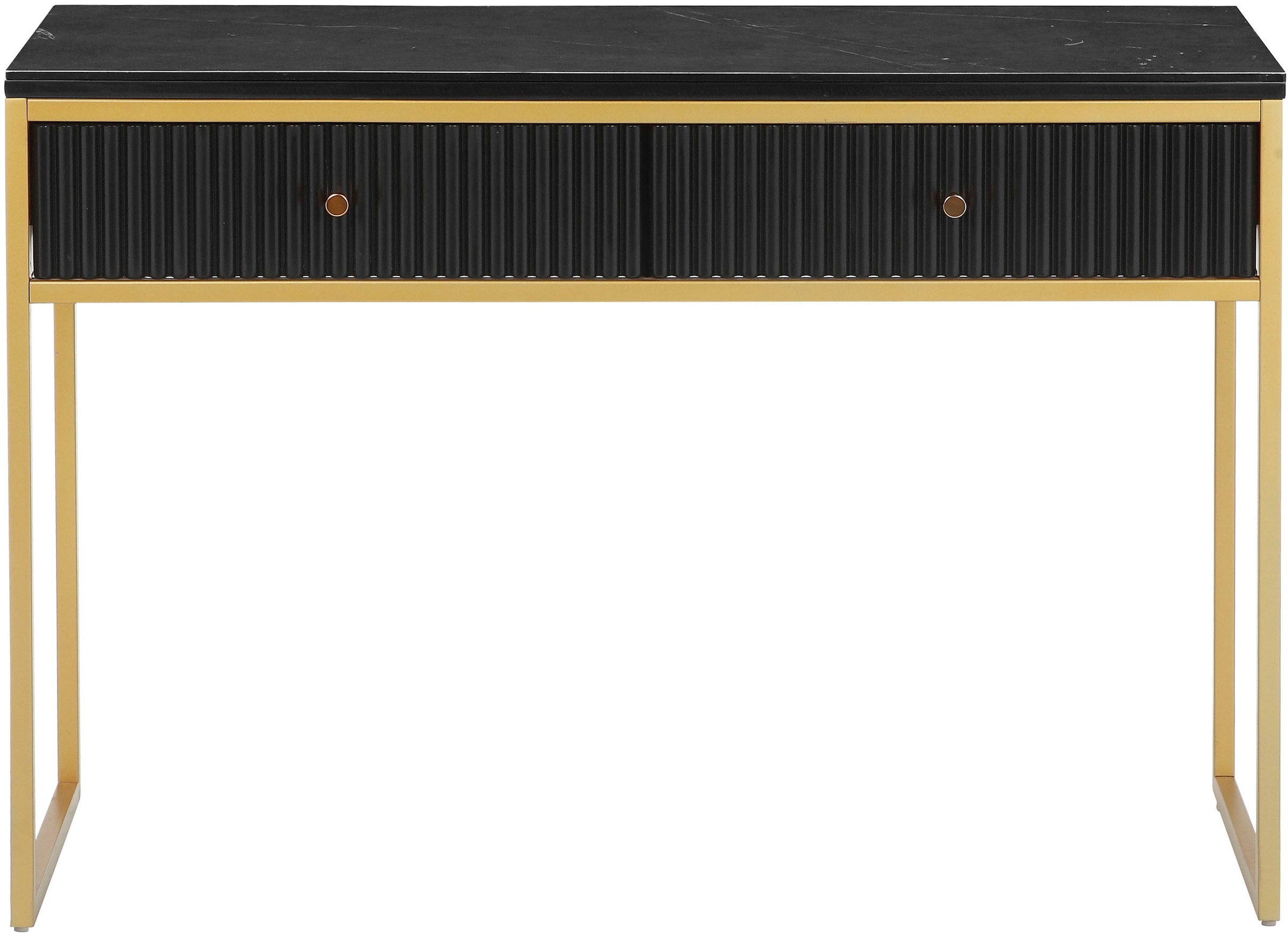 Leonique Table console »Fleuriss« Keramikplatte, goldene Beine, FSC-zertifiziertes Holz, Breite 110 cm