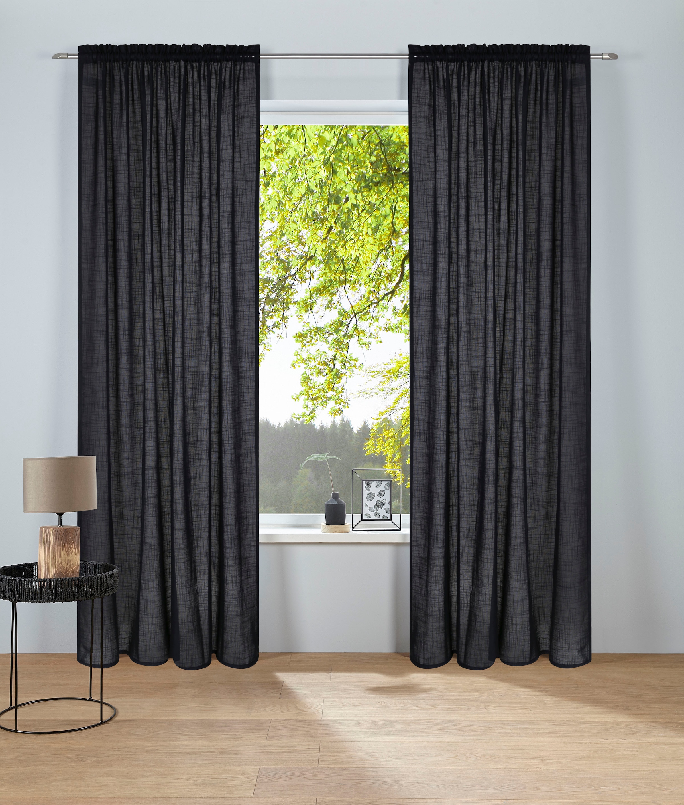 LeGer Home by Lena Gercke Rideau »Marusha« Passage tige 2 cuis tlg. Aspect lin, tissage grossier, différentes tailles,