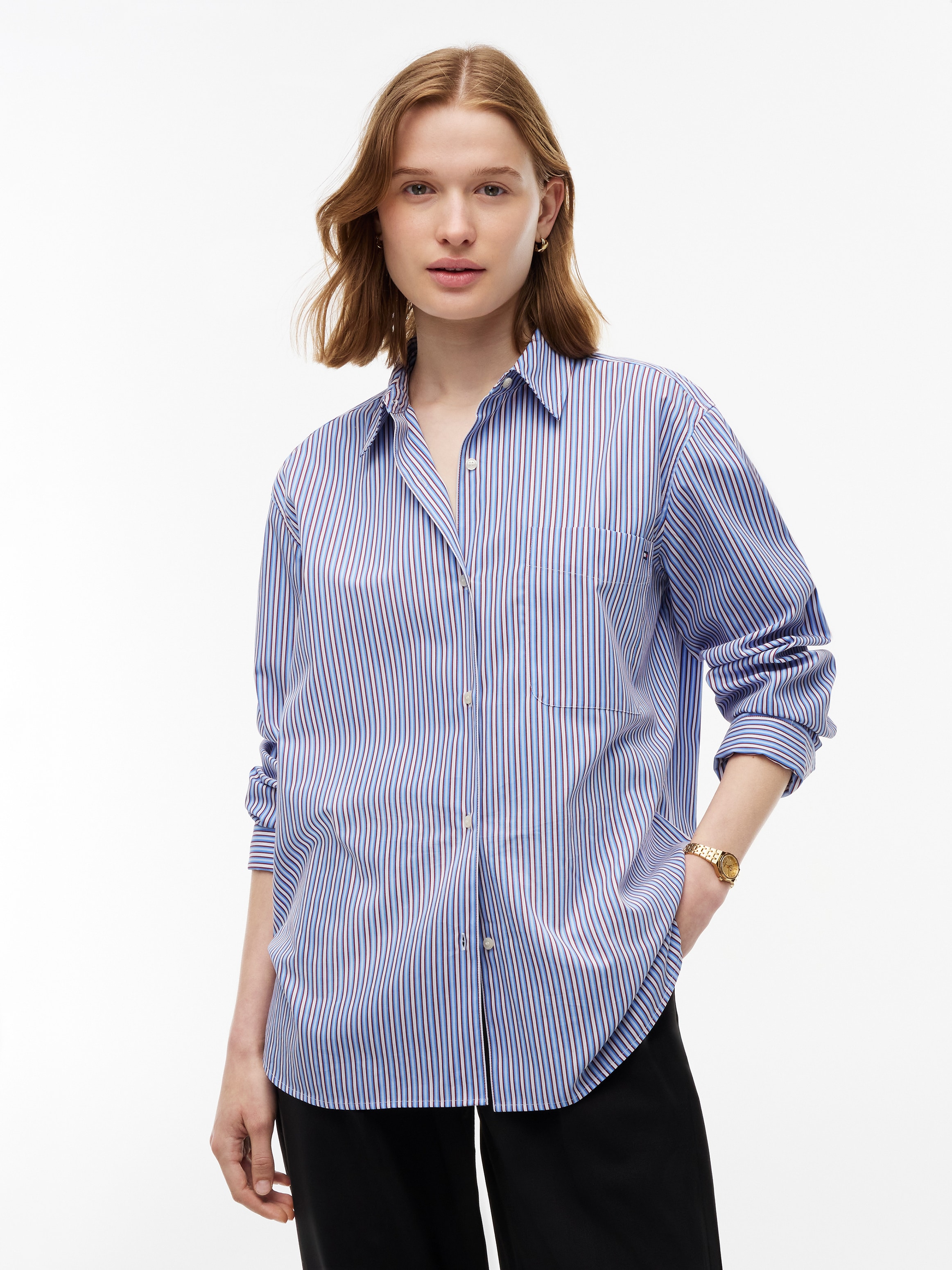 Image of Tommy Hilfiger Langarmbluse "ESS POPLIN EASY FIT SHIRT" Baumwolle