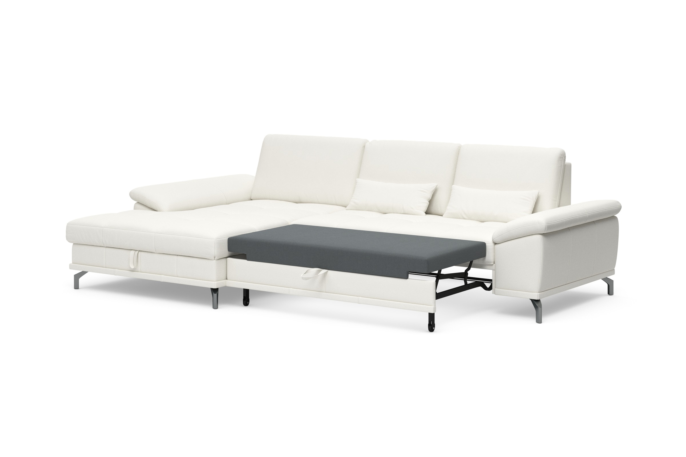 Places of Style Ecksofa Costello, mit Sitztiefenverstellung und Armlehnfunktion, incl. 3 Nierenkissen