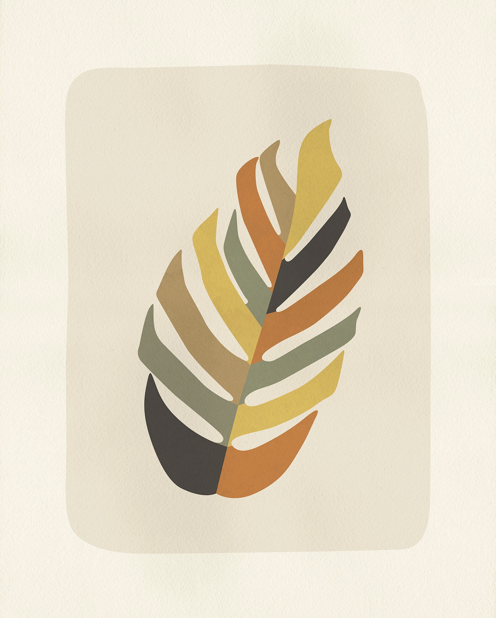Image of Komar Bild "Clay Leaf -" Natur 1 Stk. tlg. Wandbild zur Dekoration - ohne Rahmen