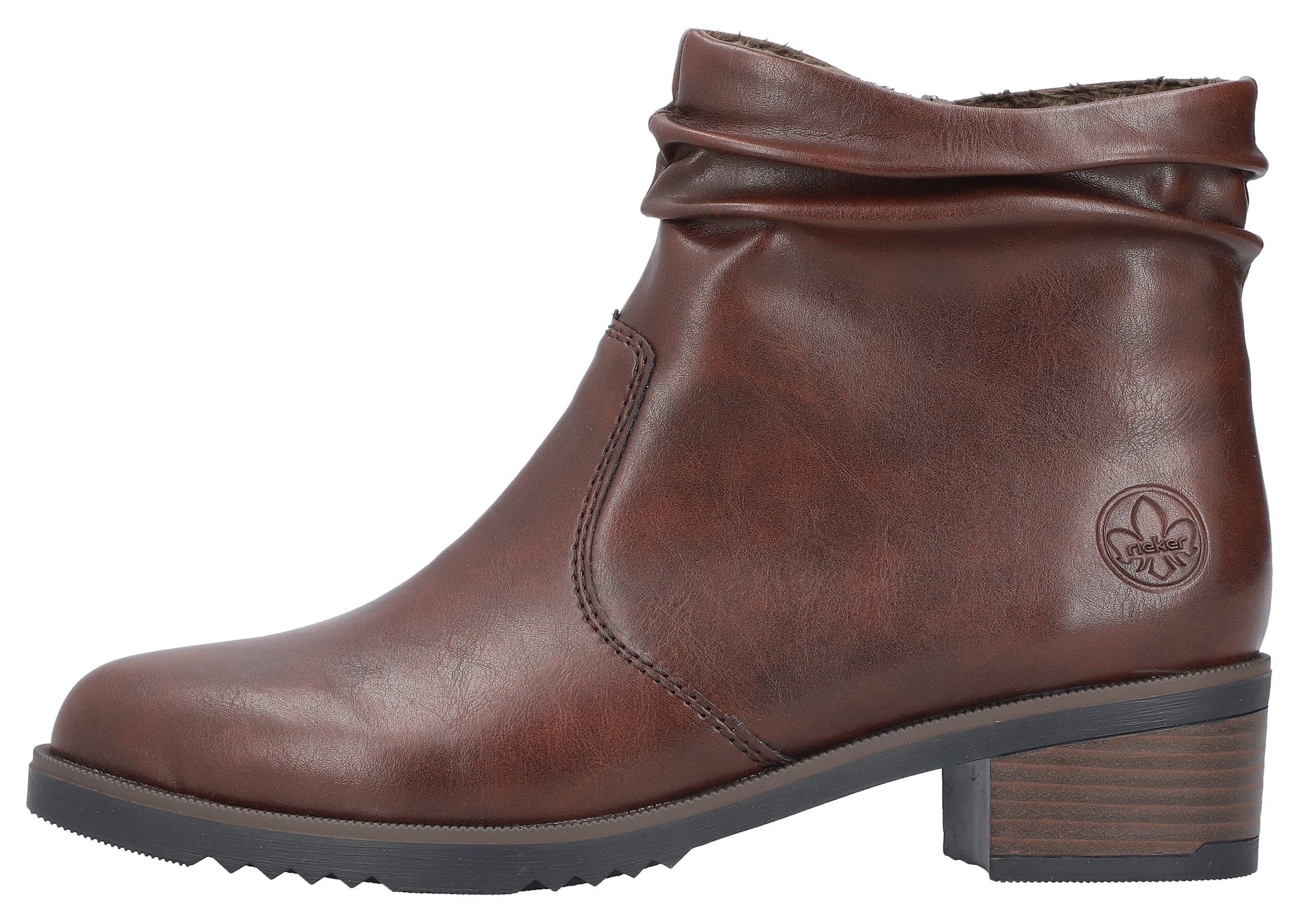 Rieker Stiefelette, Boots, Blockabsatz, slouchy Schaft, mit Innenreissverschluss