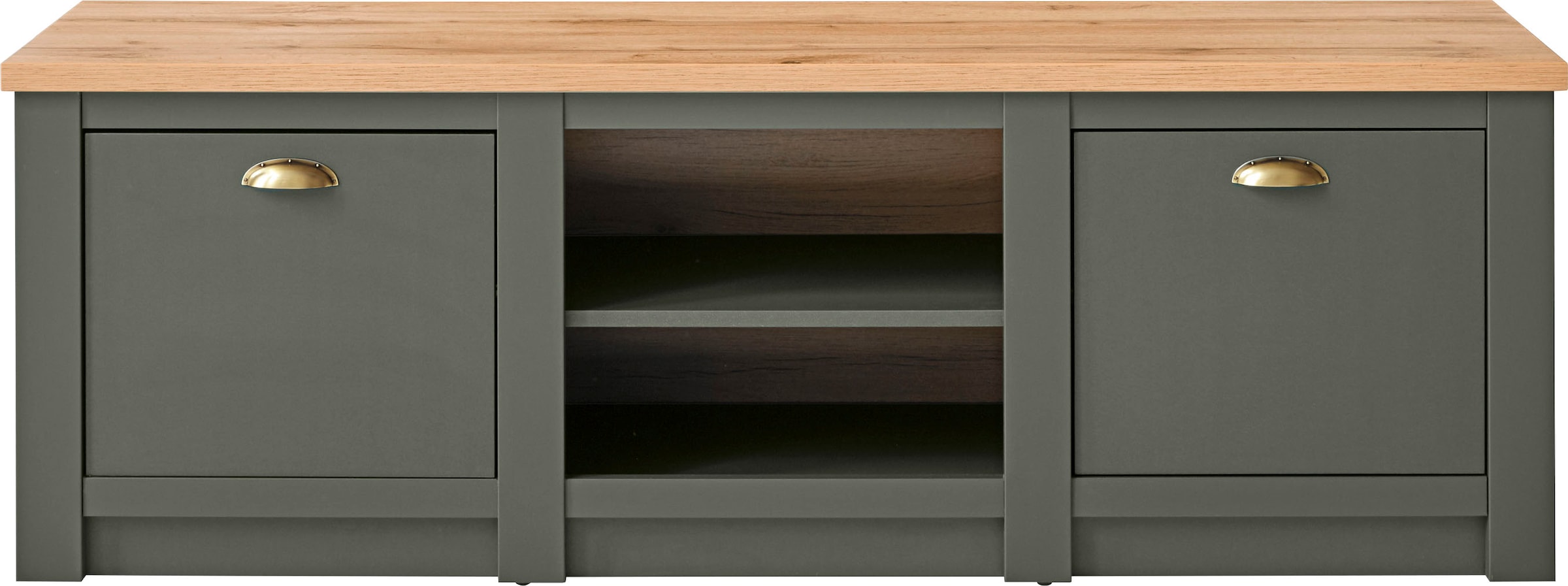 Image of Home affaire Lowboard "Cambridge, moderner TV-Unterschrank, Kommode, TV-Schrank, Landhausstil" messingfarbene Metallgriffe, ausreichend Stauraum, 152 cm breit