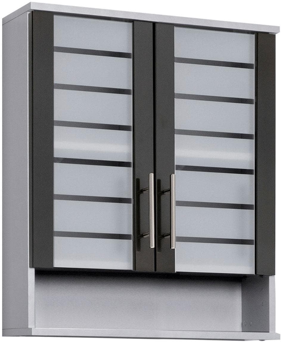 Schildmeyer Armoire suspendue »Nikosia« Breite 60 cm, mit Glastüren, hochwertige MDF-Fronten, Metallgriffe