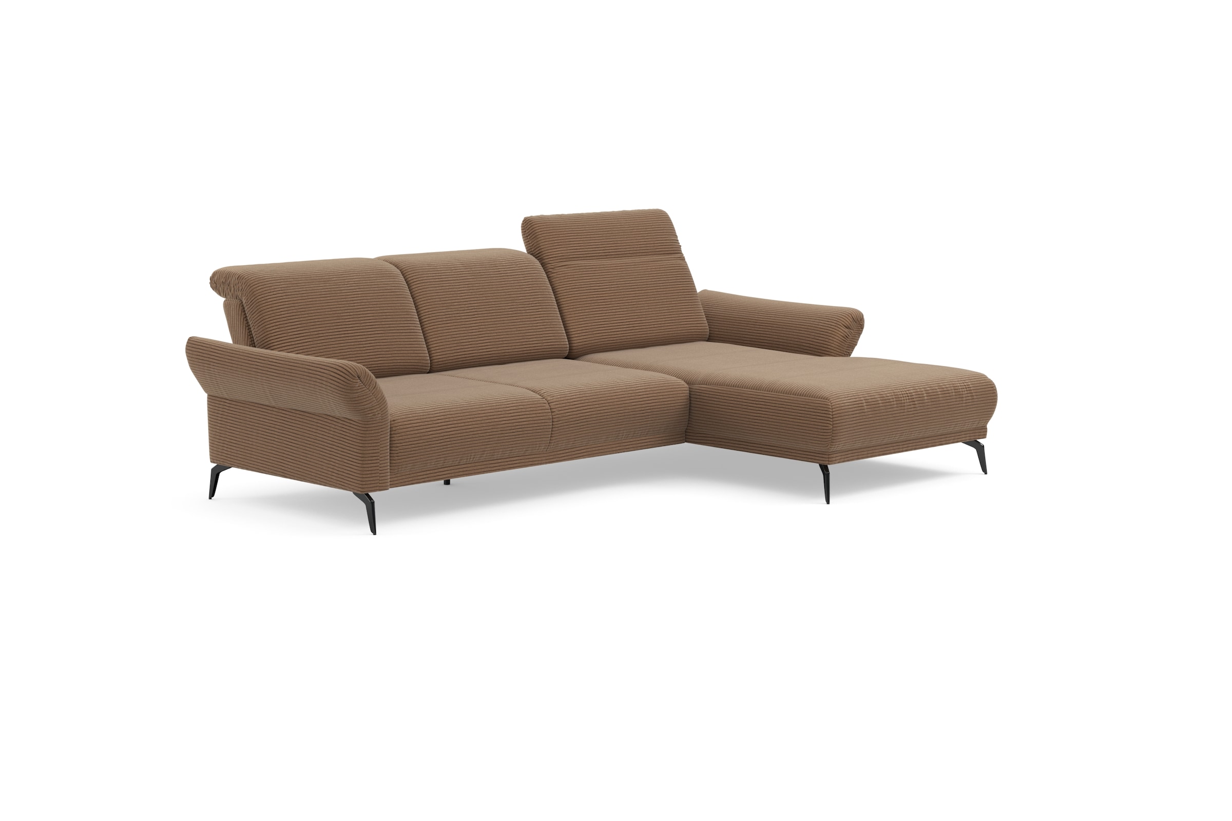 INOSIGN Ecksofa »Coco L-Form«, Sitztiefen-, Arm- und Kopfteilverstellung, Cord-Bezug, Fusshöhe 15 cm
