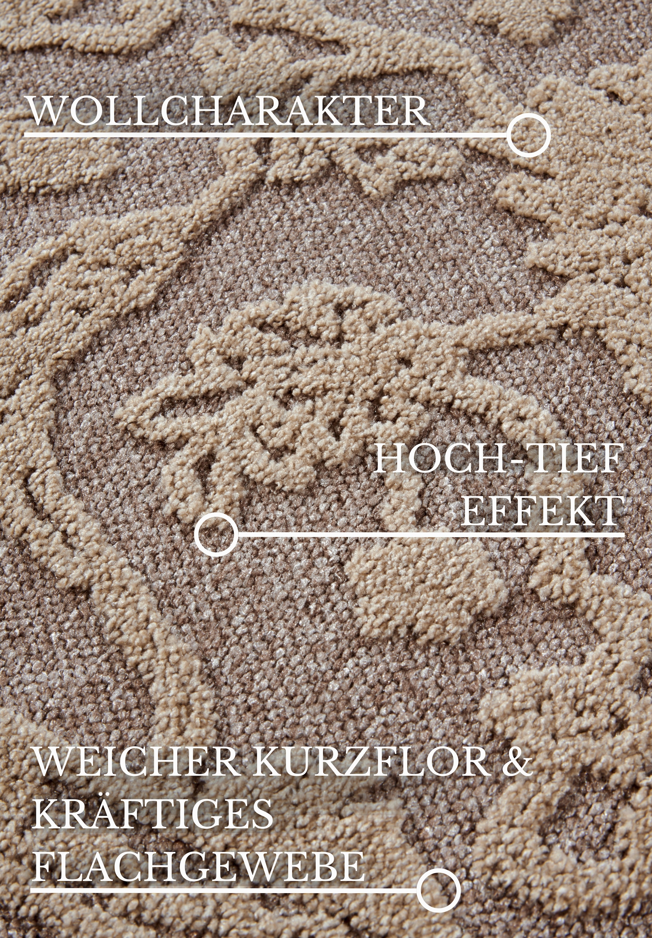 Villeroy & Boch Teppich »Ambroise«, rechteckig, 5,5 mm Höhe, Wohnzimmer, Schlafzimmer, Modern, Hoch-Tief Effekt, Flur
