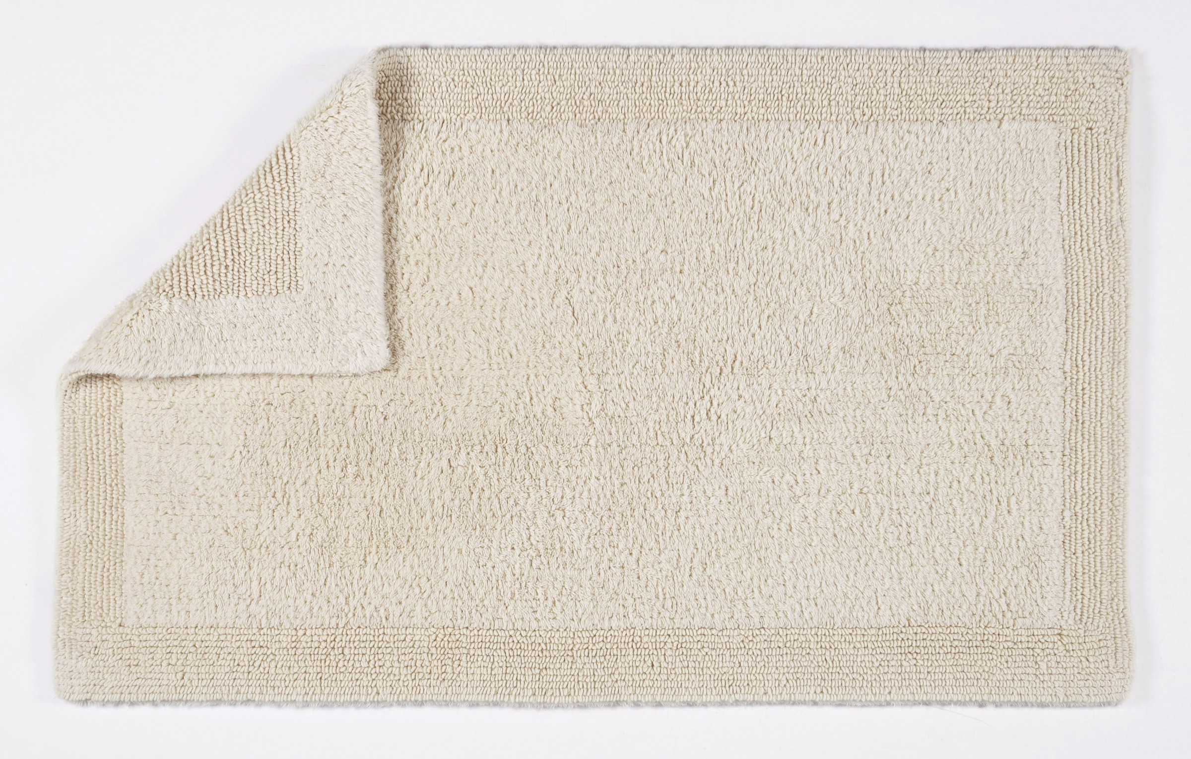 my home Badematte »Kapra, Badvorleger, Badezimmer Teppich«, beidseitig nutzbar-fussbodenheizungsgeeignet-strapazierfähig, mit Bordüre, Badteppich, Badematte, Baumwolle
