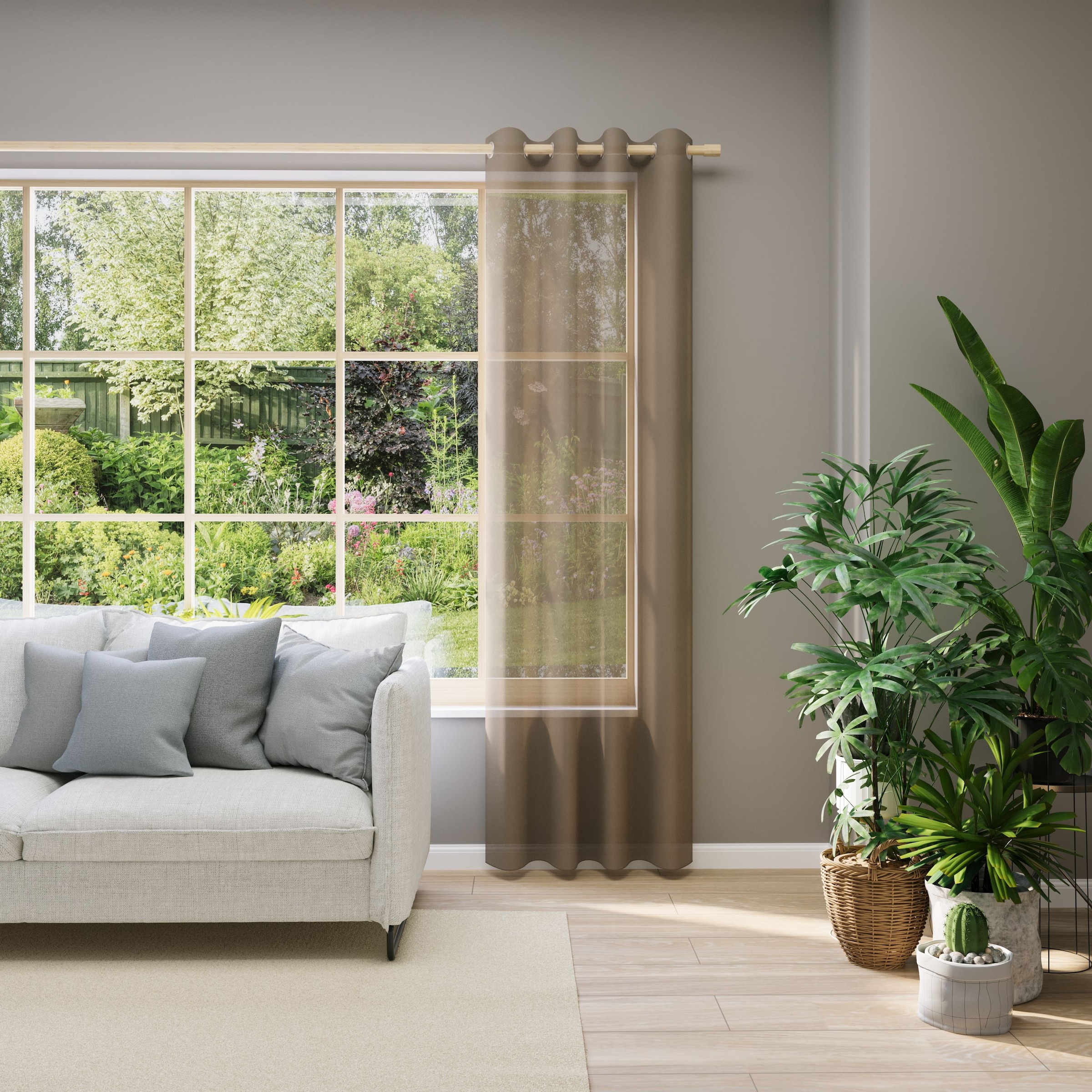 Neutex for you! Rideau sur mesure »EVA« Œillet 1 cuis tlg. Uni-Voile mit elegantem Glanz