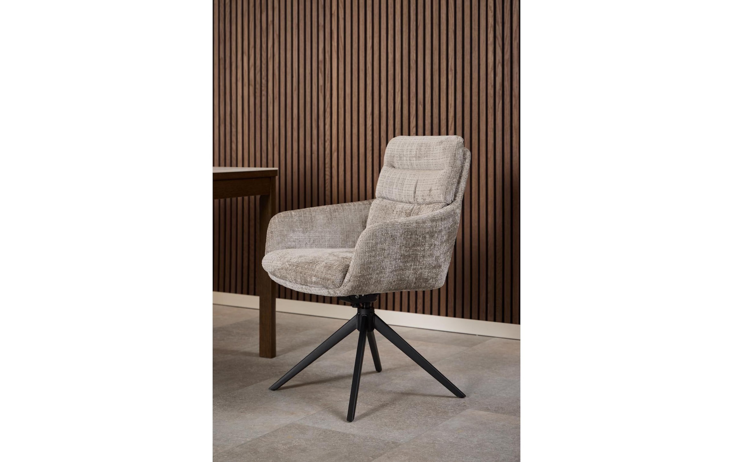 AC Design Esszimmerstuhl »Roger, Polsterstuhl, Stuhl, 2er-Set« (Set) 2 Stk.grauer Stoff, Armlehnen, Polsterung, Dreh- & Kippfunktion, FSC™