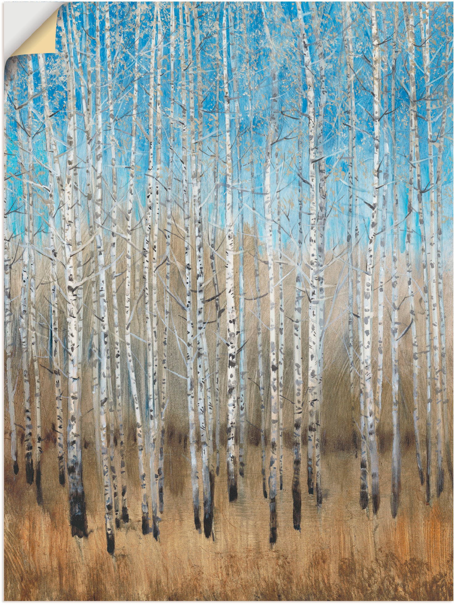 Image of Artland Wandbild »Staubige blaue Birken II«, Wald, (1 St.), in vielen Grössen & Produktarten - Alubild / Outdoorbild für den Aussenbereich, Leinwandbild, Poster, Wandaufkleber / Wandtattoo auch für Badezimmer geeignet bei Ackermann Versand Schweiz