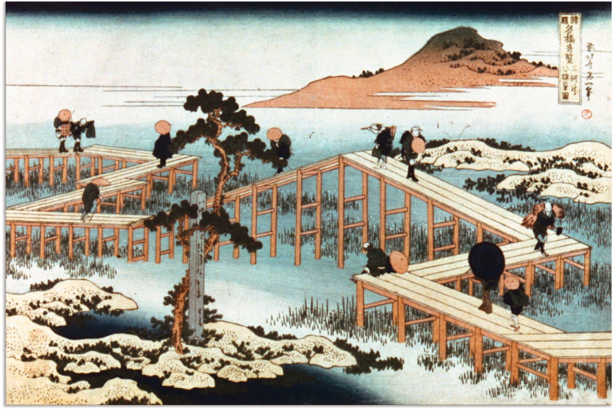 Image of Artland Wandbild »Brücke bei Yatsuhashi Mikawa-Provinz«, Brücken, (1 St.), in vielen Grössen & Produktarten - Alubild / Outdoorbild für den Aussenbereich, Leinwandbild, Poster, Wandaufkleber / Wandtattoo auch für Badezimmer geeignet bei Ackermann Versand 