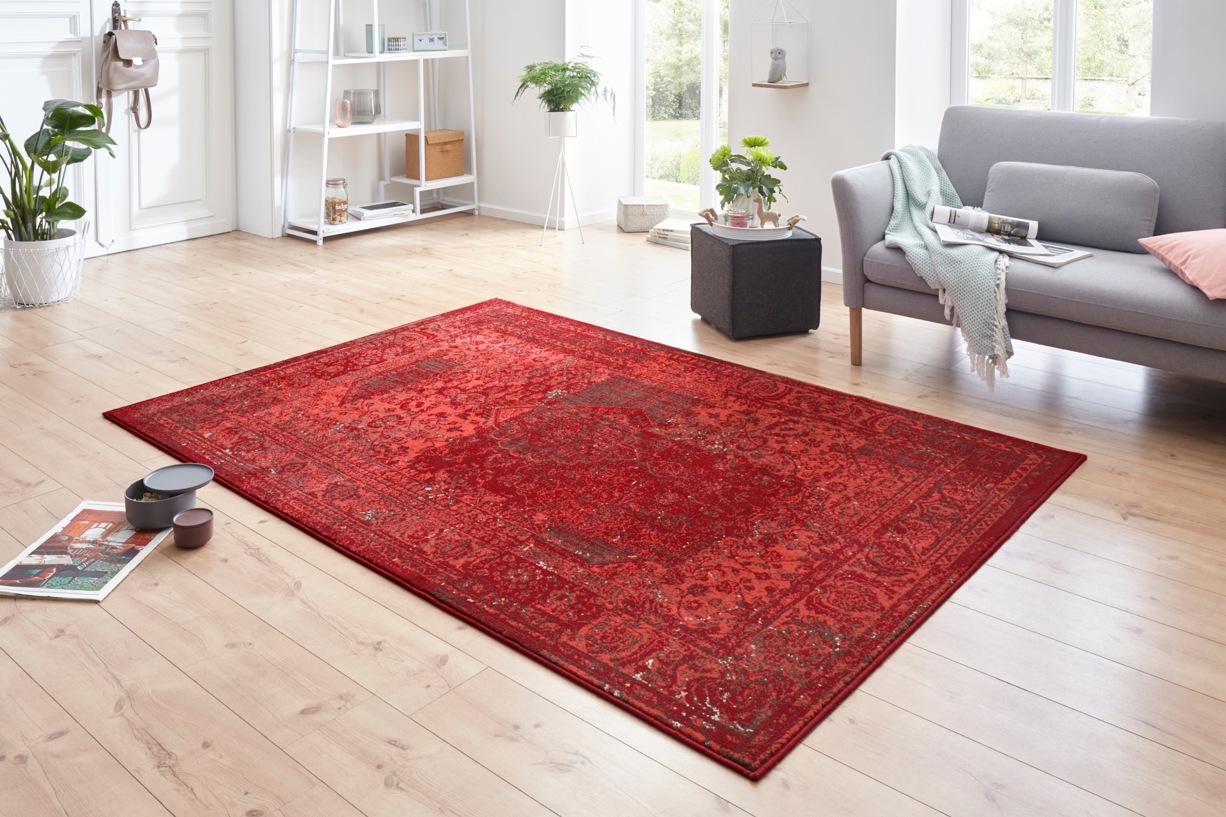 Image of HANSE Home Teppich "Plume" rechteckig 9 mm Höhe Kurzflor, Used-Look, Teppich, Vintage, Esszimmer, Wohnzimmer, Flur