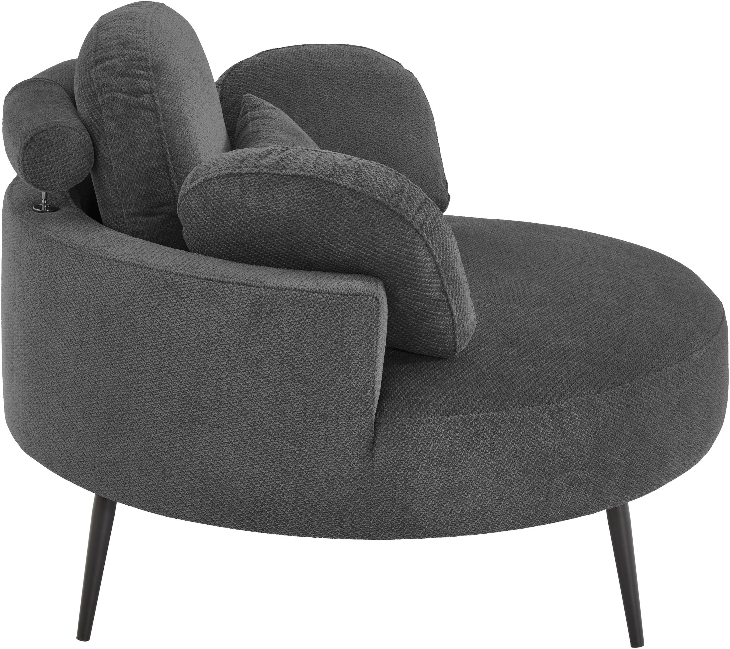 GOODproduct Canapé 2 places »Riko Sessel, B: 110 cm, Sitzhöhe: 44 cm« XXL- Sessel, mit Stauraumhocker, Rückenstütze & 4 Zierkissen