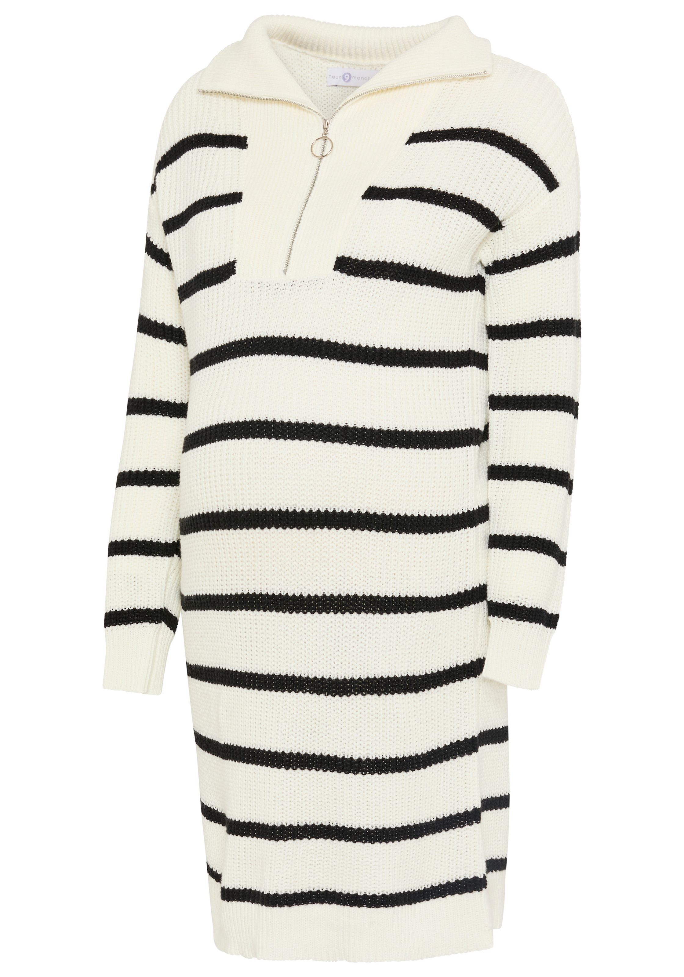 Neun Monate Umstandskleid »Umstand-Strickkleid mit Zipper - Stillpullover« Langarm, aus Strickmaterial, mit Reissverschluss